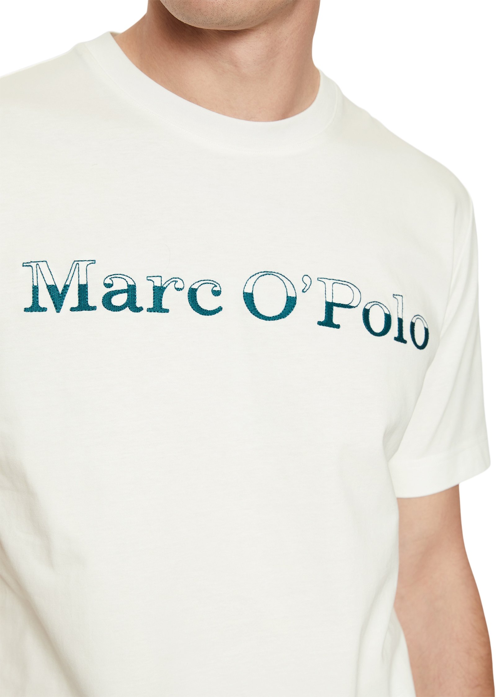 Marc O'Polo T-Shirt, Kontrastierende Logo-Stickerei auf der Brust