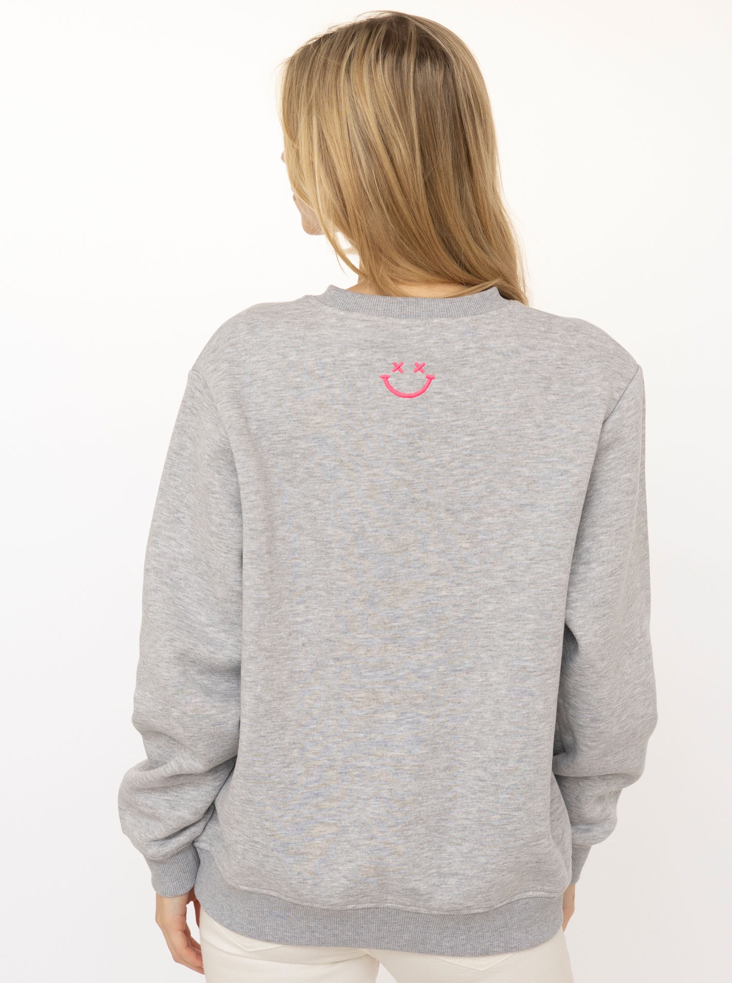 Zwillingsherz Hoodie »"Smile Smile Smile"«, Rundhals, Stickerei in Neon, fröhliche Botschaft
