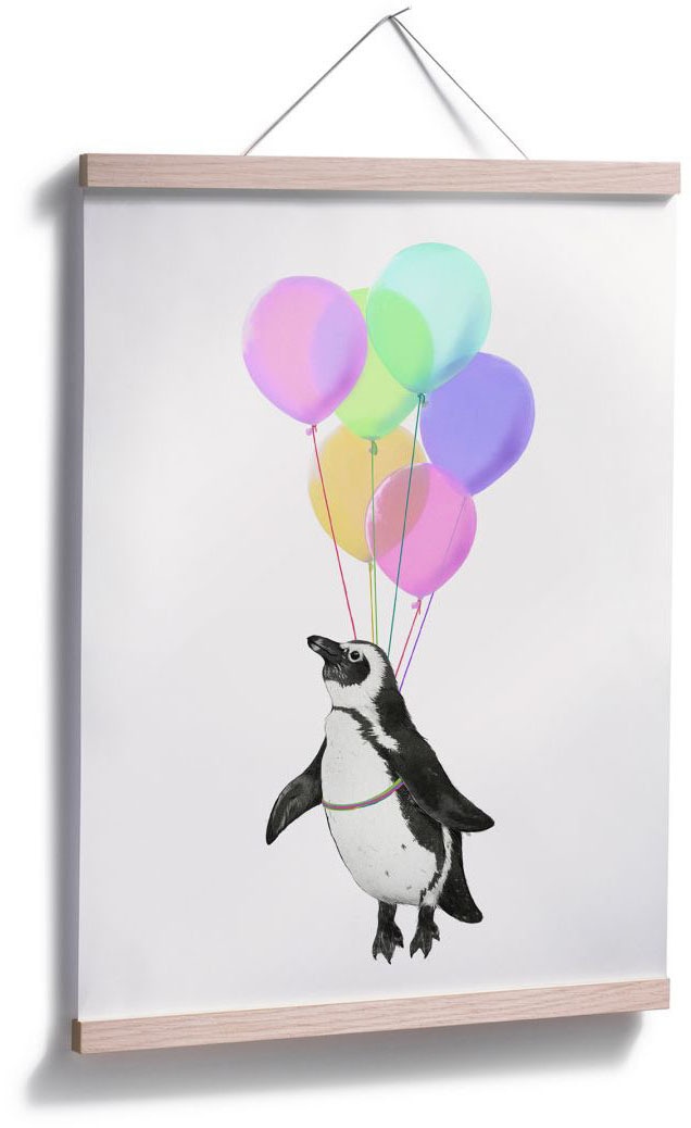 Wandbild, Bild, (1 bestellen Tiere, »Pinguin Poster Poster, auf Raten St.), Luftballon«, Wandposter Wall-Art
