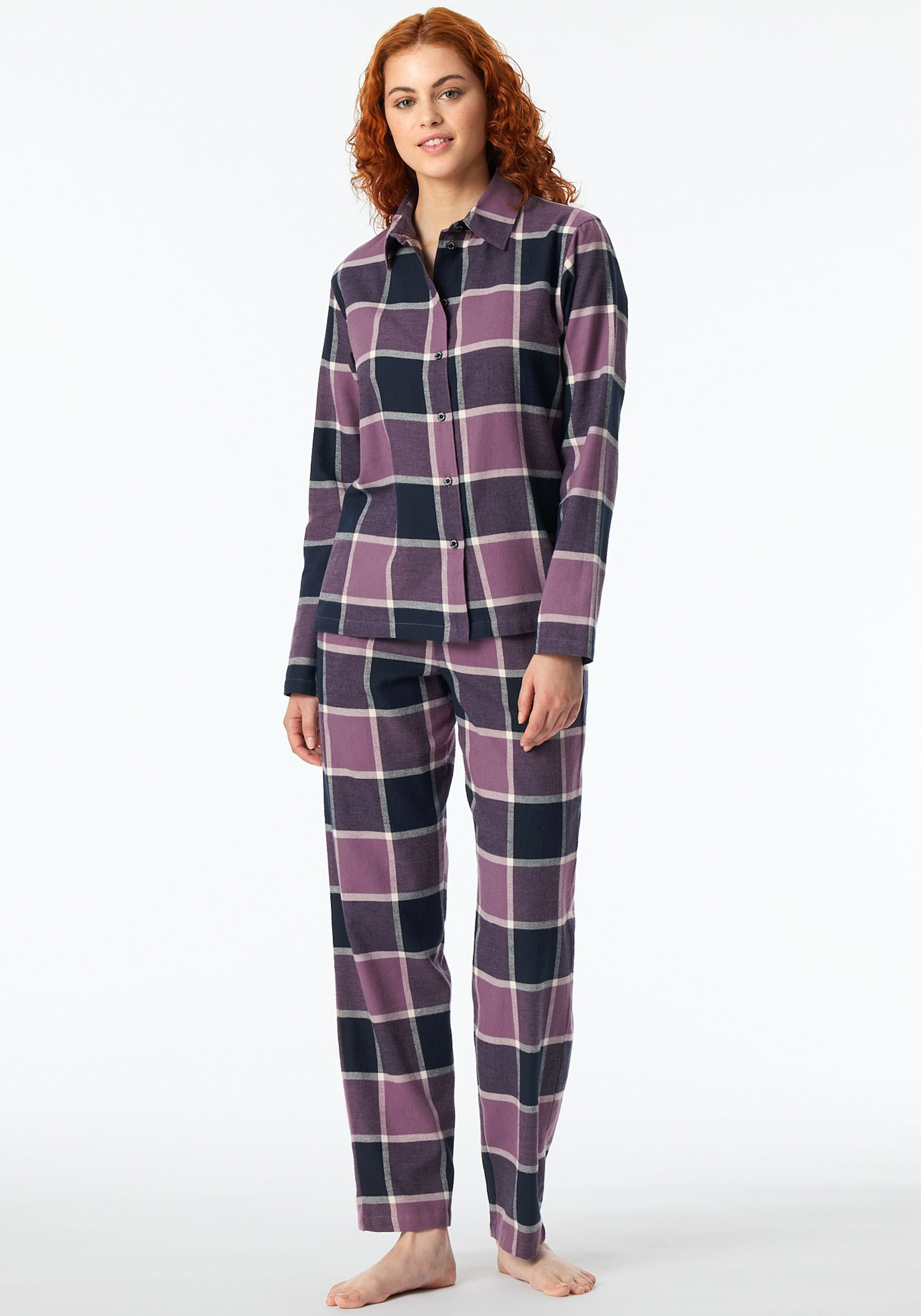 Pyjama »"Selected Premium Warming"«, (2 tlg.), mit klassischem Karomuster