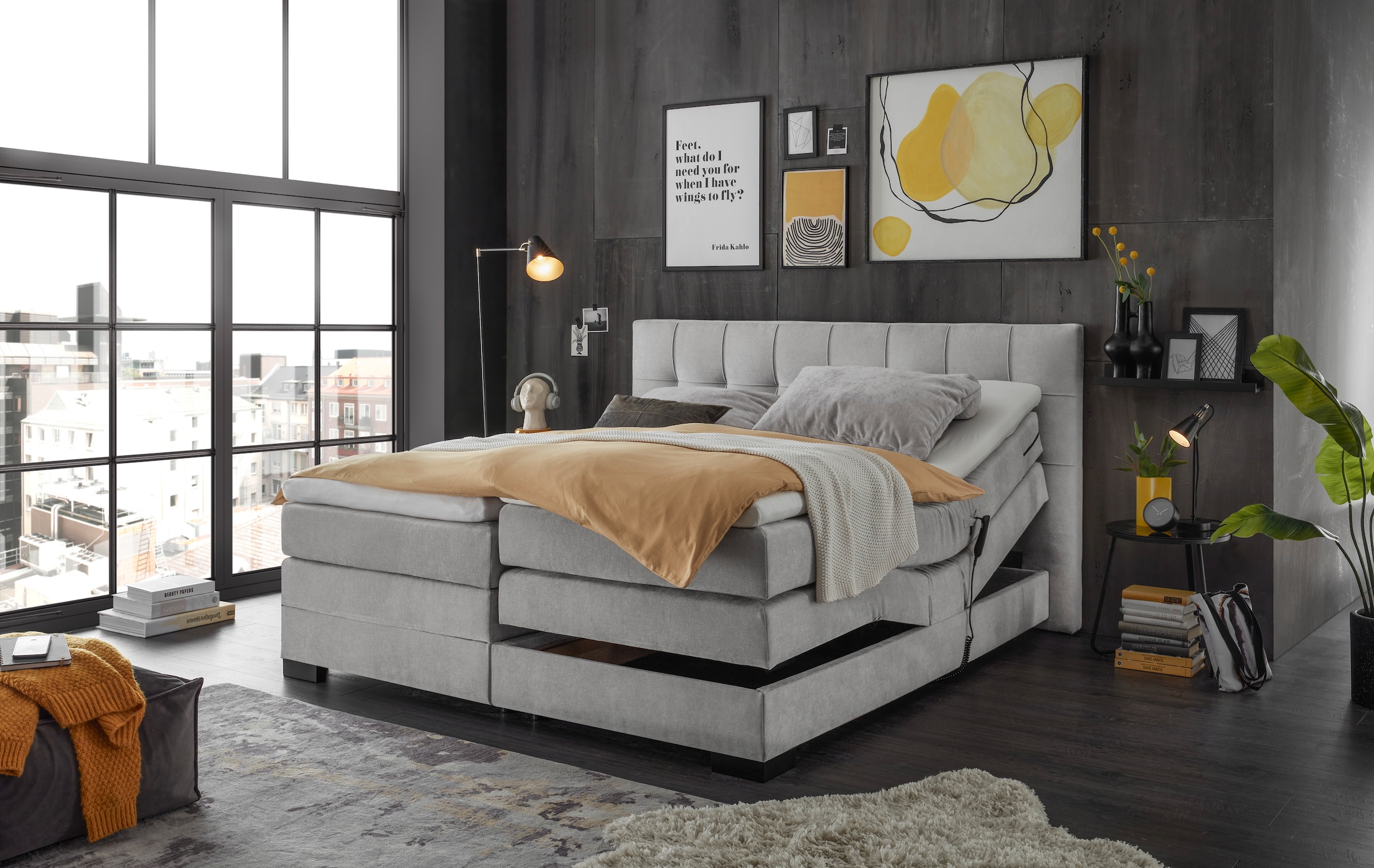ED EXCITING DESIGN Boxspringbett »Talena«, inkl. Motor und Topper