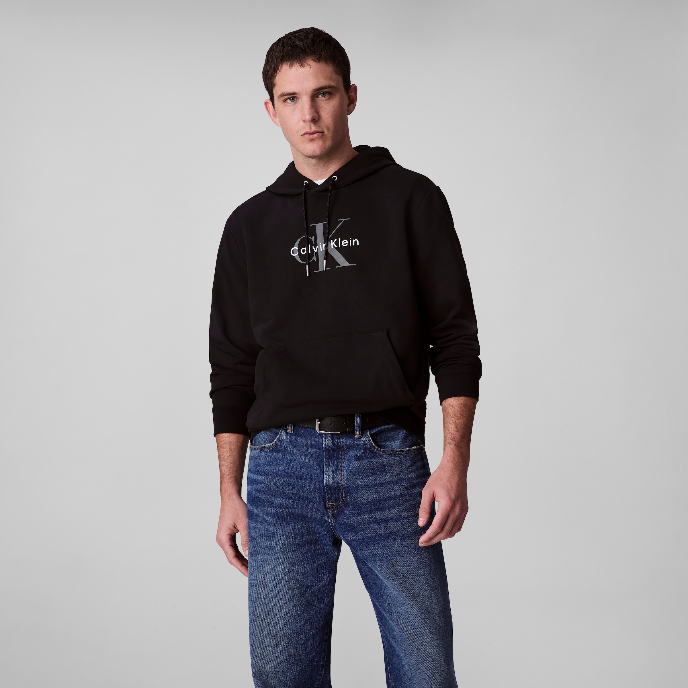 Calvin Klein Jeans Kapuzensweatshirt »400GSM TERRY MONOLOGO HOODIE«, Mit Rundhalsausschnitt
