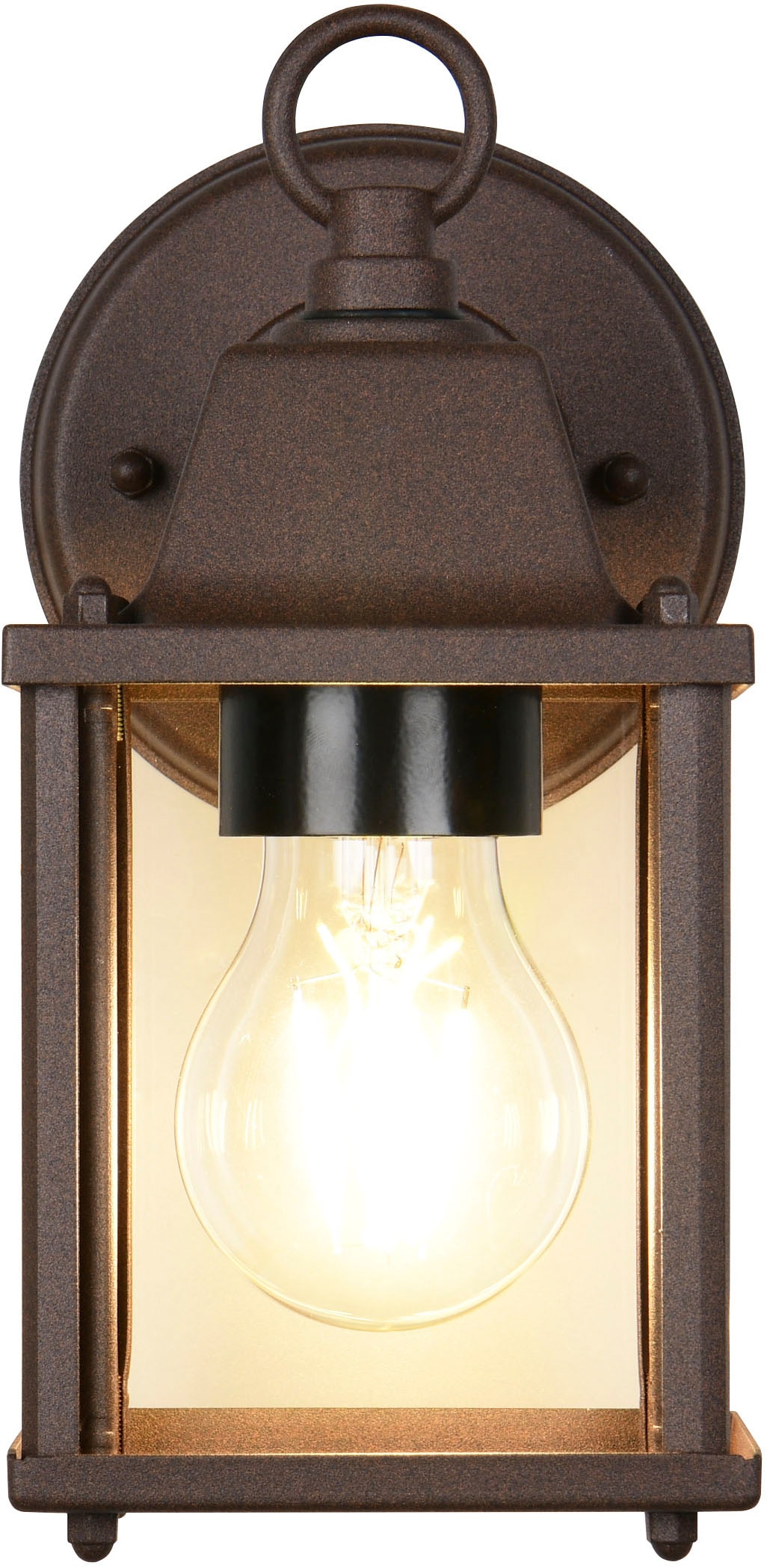 TRIO Leuchten Außen-Wandleuchte »MIRANDE, Hauswand Leuchte Laterne mit Glasschirm, exkl 1x E27 max 40W« E27 1 Stk. warmweiß - kaltweiß IP23, Outdoor Wandlampe für wechselbare Leuchtmittel Höhe 23cm