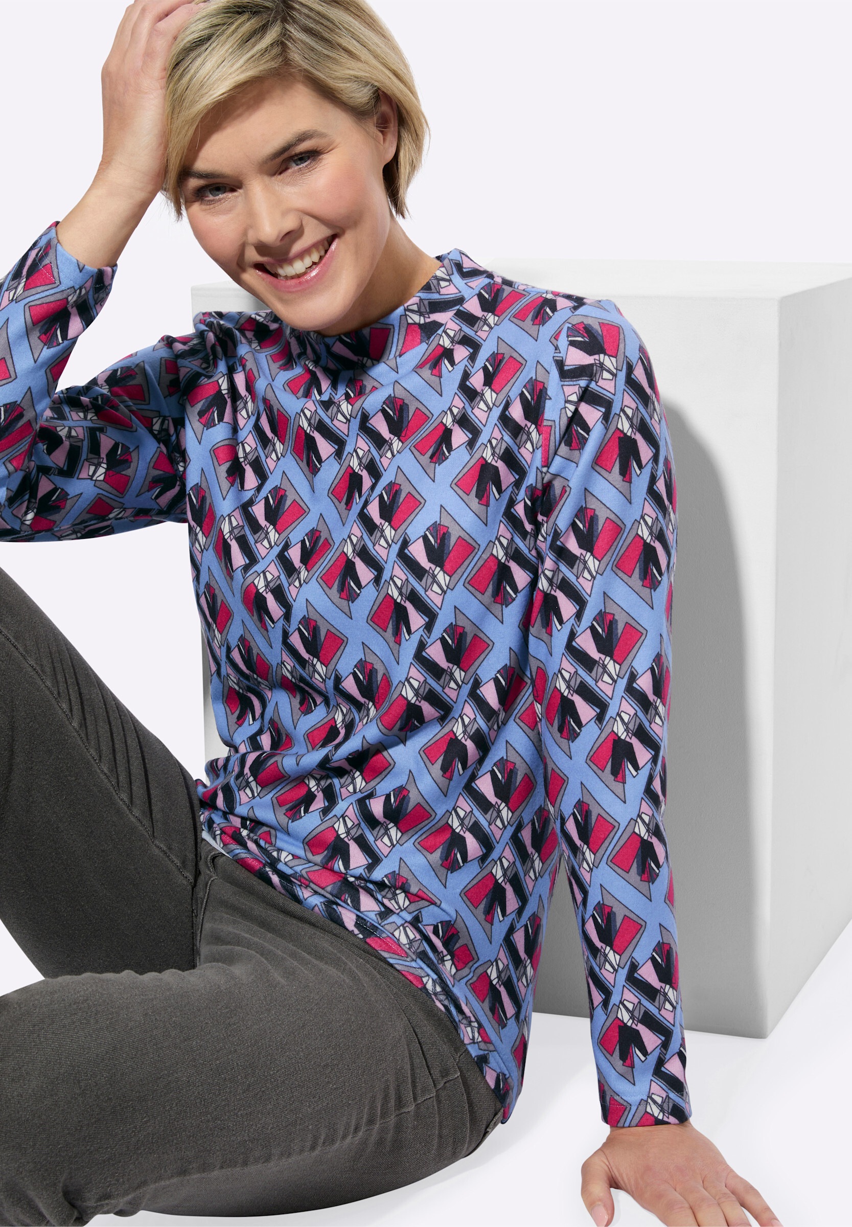 Witt T-Shirt »Winter-Shirt Stehkragenshirt mit grafischem Muster«