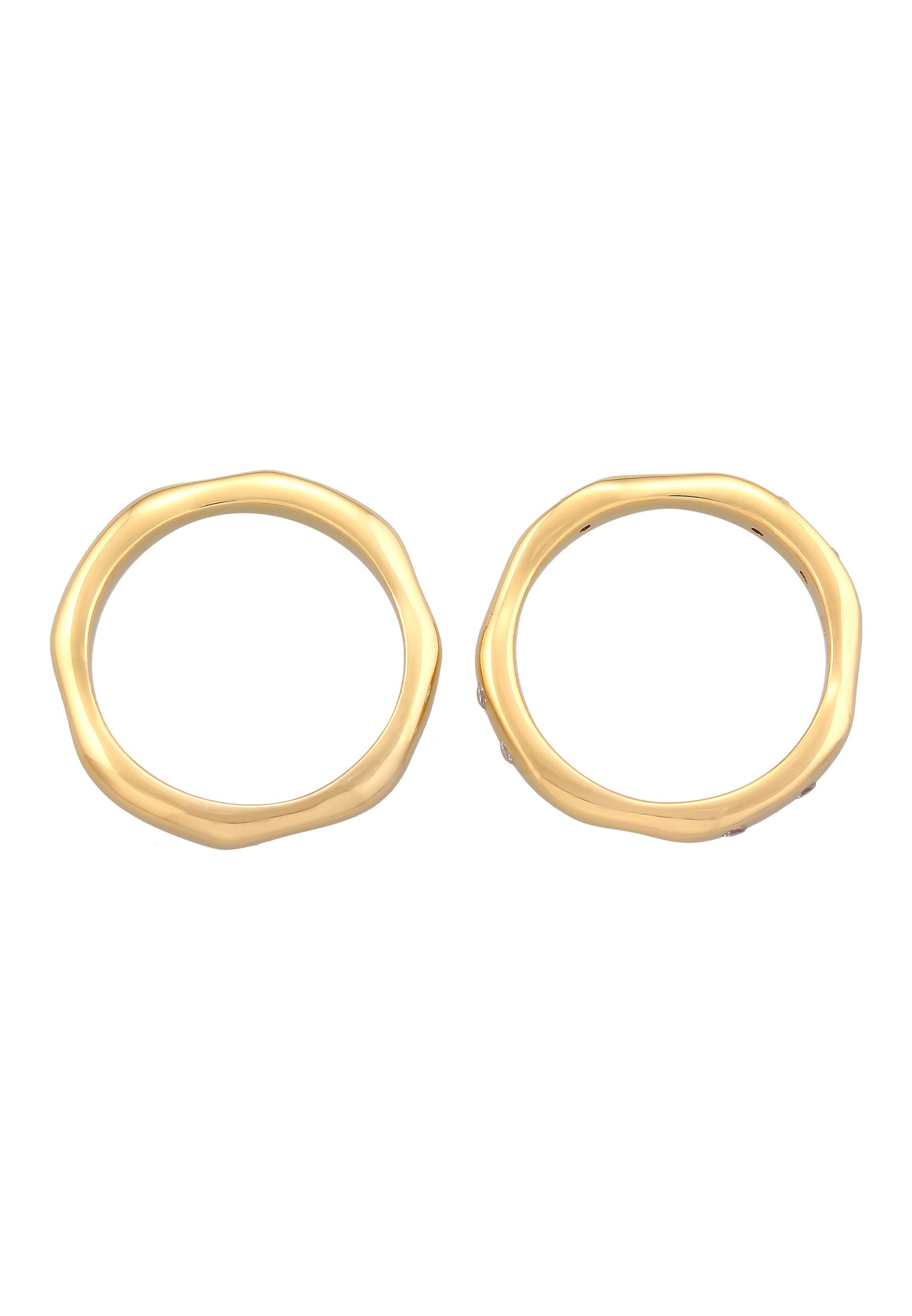 Elli Ring-Set »Ring Zirkonia Stapelring Bandring Basic 2er Set 925 Ring«