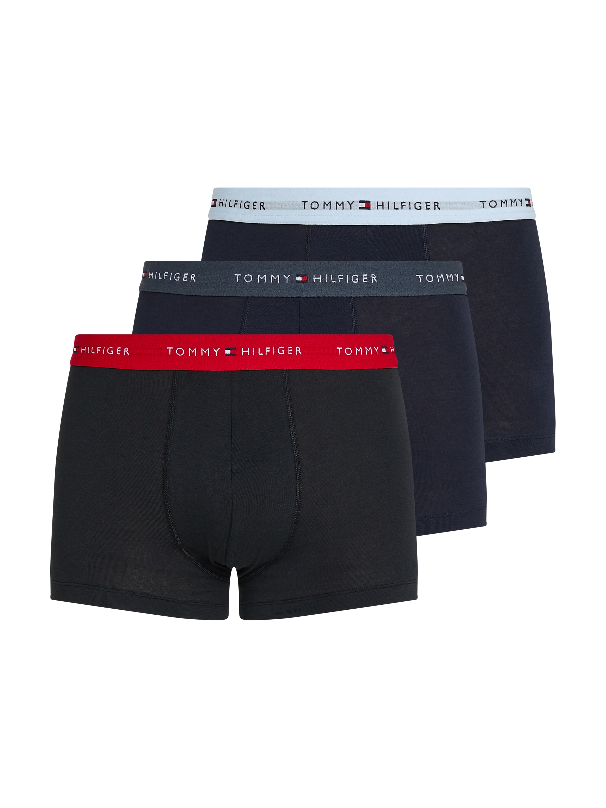 Tommy Hilfiger Underwear Trunk »3P WB TRUNK«, (Packung, 3 St., 3er-Pack), mit kontrastfarbenem Logobund