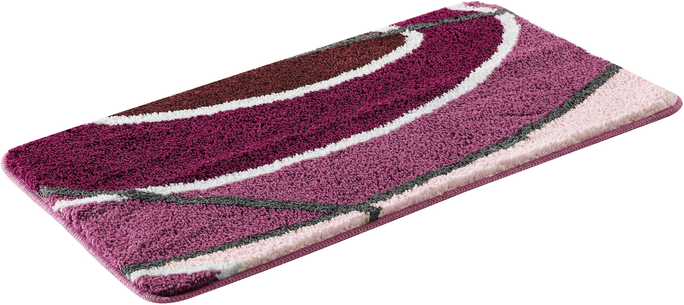 my home Badematte »Juna mit Muster, Badvorleger, Badezimmer Teppich, Duschvorleger« Höhe 20 mm rutschhemmend beschichtet strapazierfähig besonders weich, Design, Badematten, Badteppich