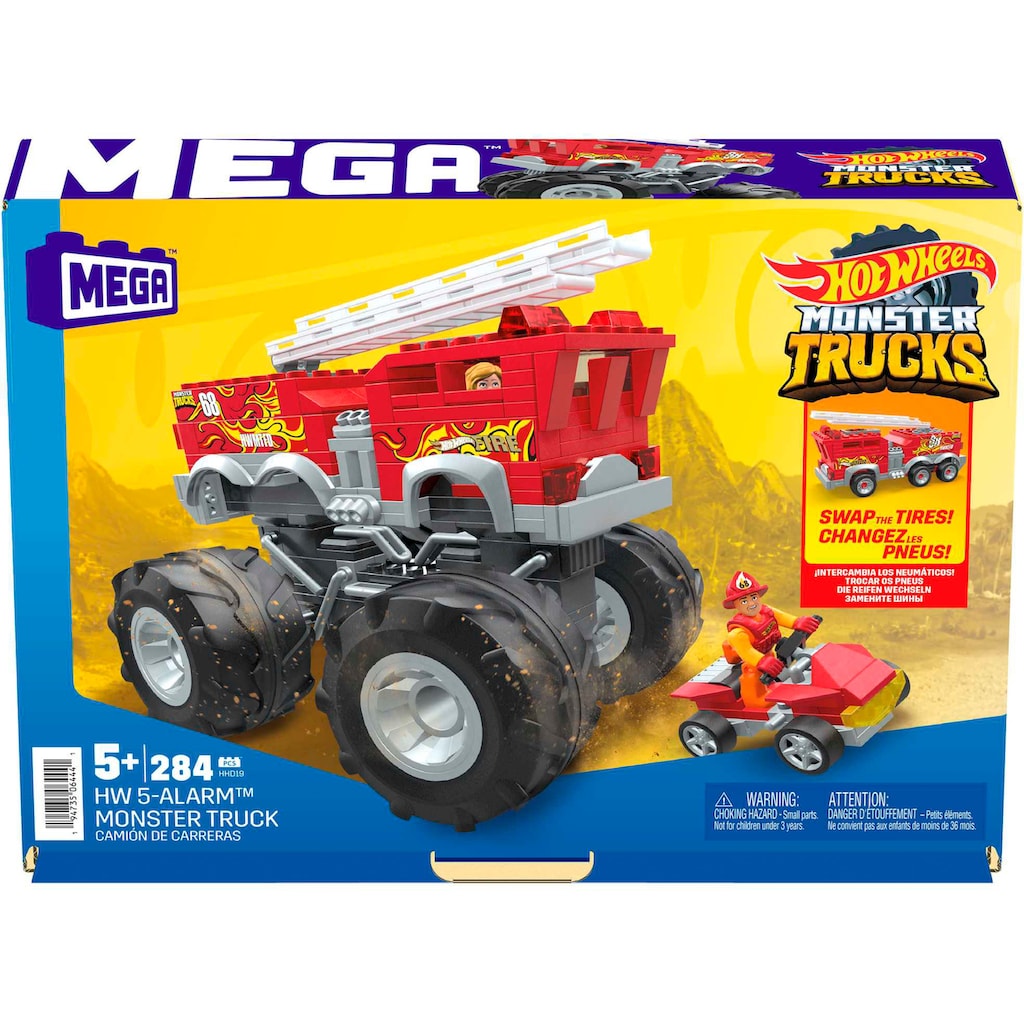 MEGA Spielzeug-Auto »Hot Wheels Feuerwehr-Auto Monster Truck«, (284 tlg.)