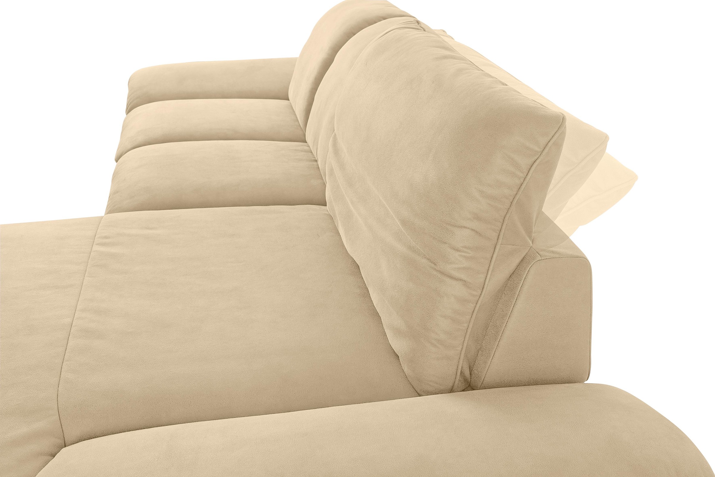 W.SCHILLIG Ecksofa »enjoy&MORE, Designsofa, elegant und bequem, L-Form«, mit Sitztiefenverstellung, Füße Chrom glänzend, Breite 310 cm
