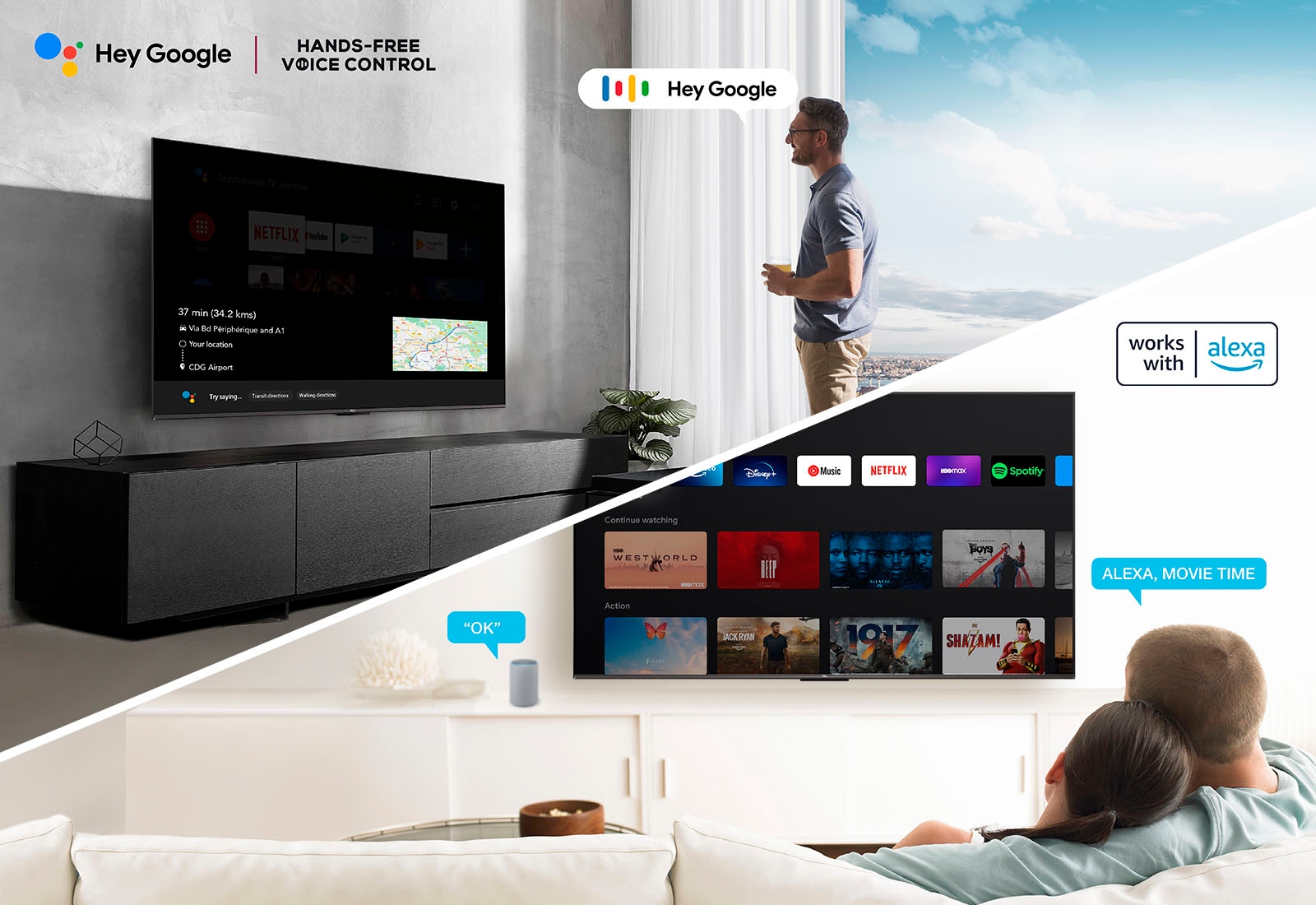 TCL LED-Fernseher Dolby Smart-TV-Google 4K Atmos, cm/50 3 126 | Zoll, HDMI XXL Metallgehäuse Premium, »50P731X1«, ➥ UNIVERSAL HD, HDR Garantie TV, Ultra 2.1, Jahre