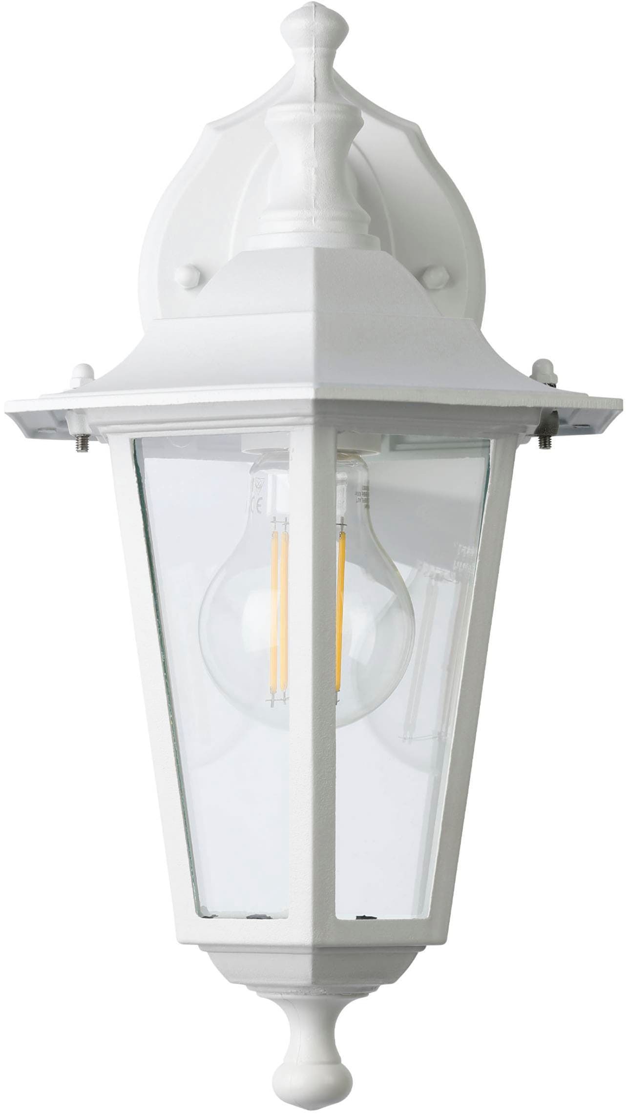 EGLO LED Wandleuchte »LATERNA 5 L16,5 x H35 x AL21 cm, spritzwassergeschützte Lampe« E27 1 Stk. Außen-Wandlampe, Wandleuchte, Weiß, E27, IP44, L16,5 x H35 x AL21 cm