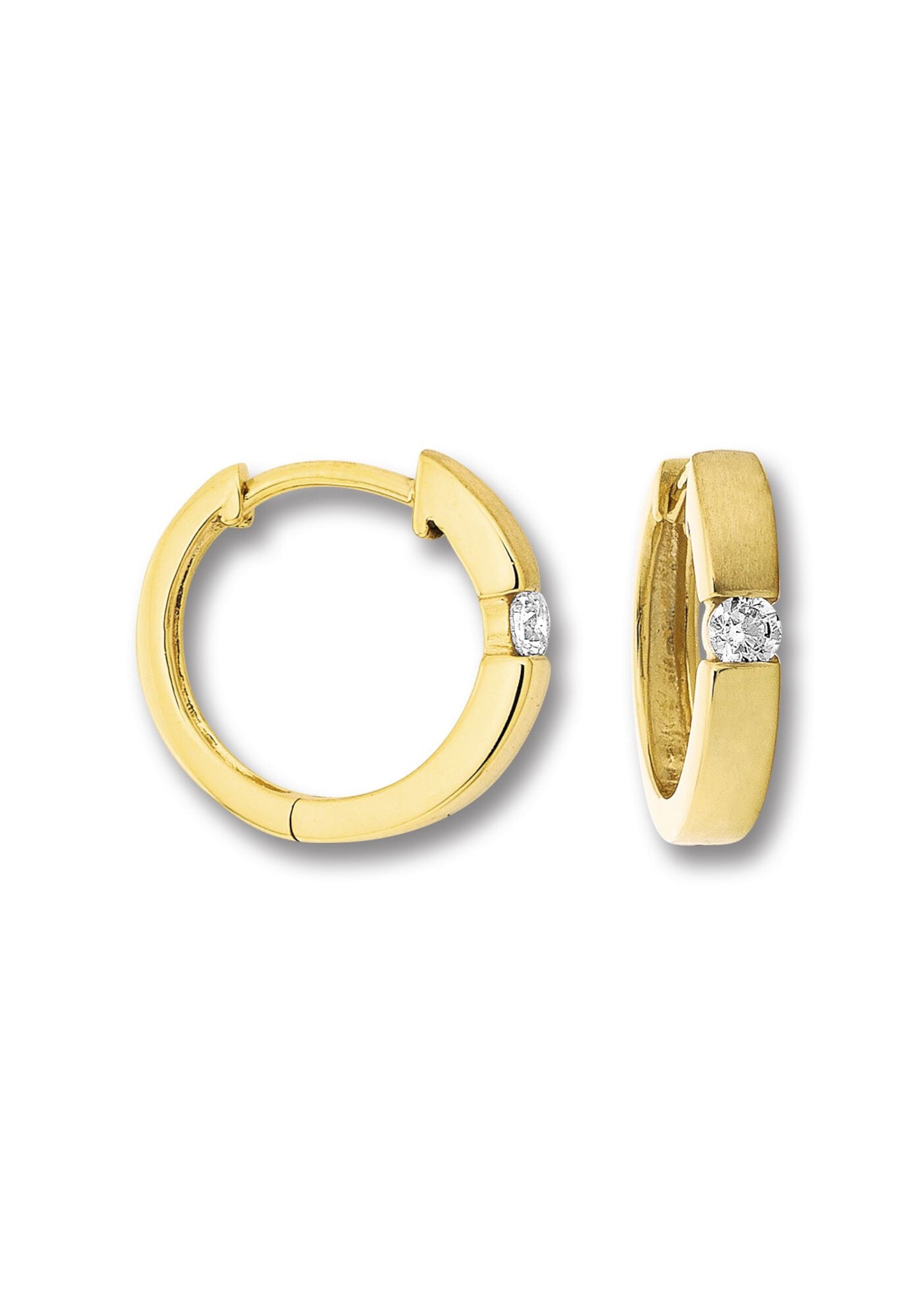 ONE ELEMENT Paar Creolen »Zirkonia Ohrringe  Creolen aus 333 Gelbgold«