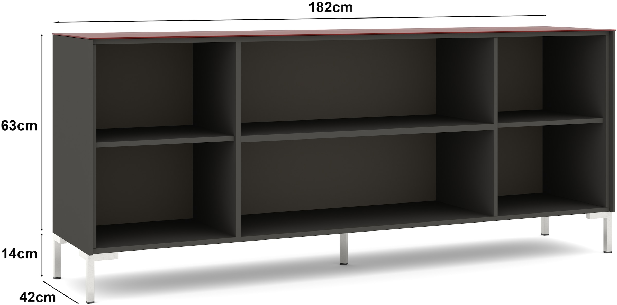 set one by Musterring Lowboard »Reno« 1 Stk. tlg. Mit Winkelfuß in diversen Farben, 77 cm Höhe & Farbauswahl