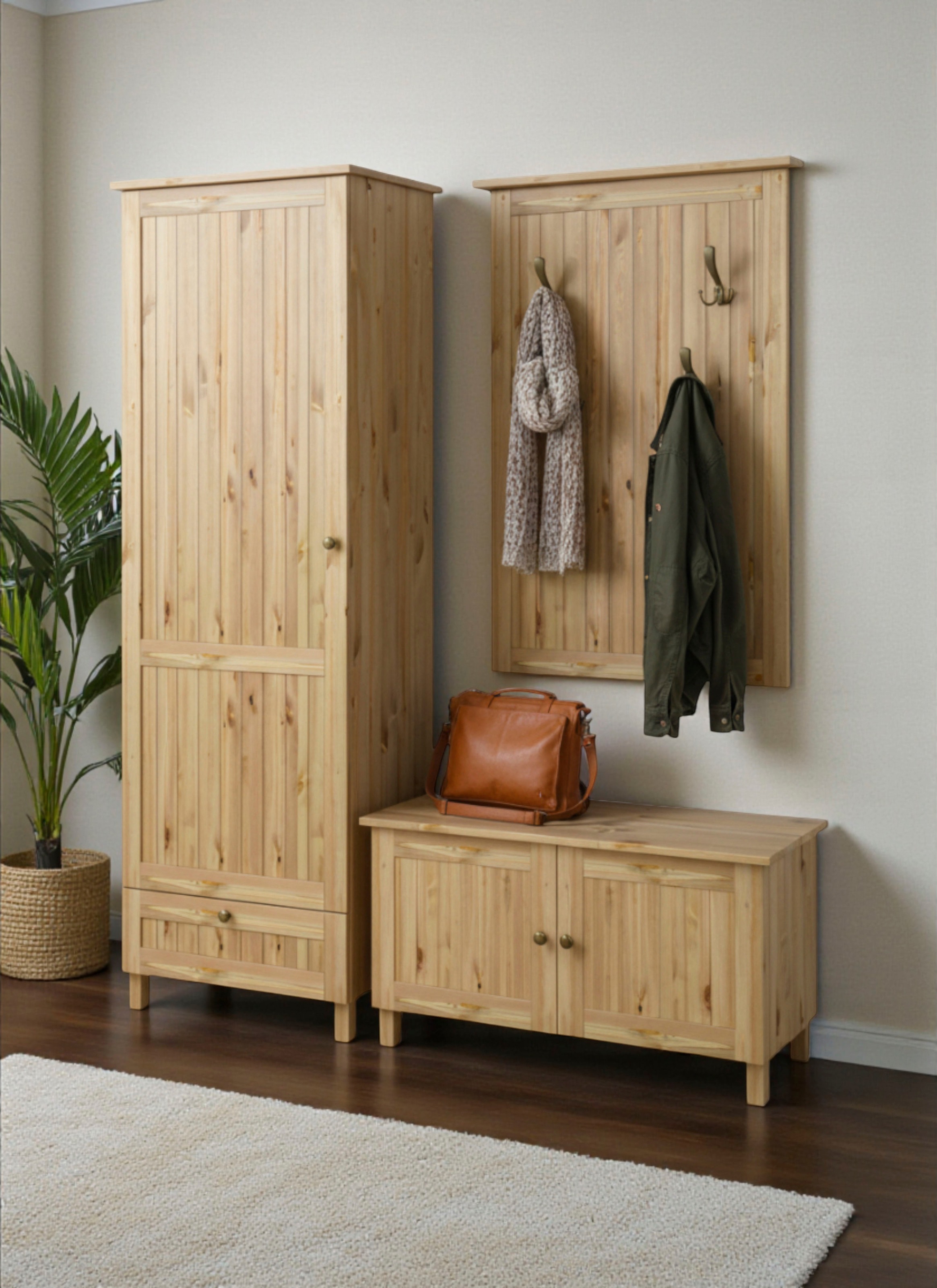 OTTO home Garderobenschrank »Juventus« 1 Stk. tlg. aus massiver Kiefer, Breite  67cm, mit Kleiderstange