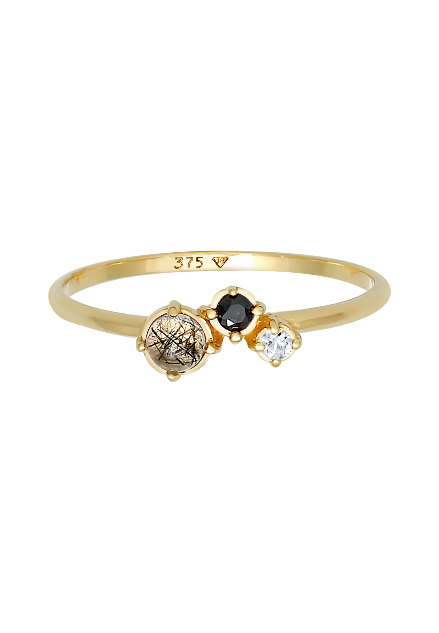 Elli DIAMONDS Diamantring »Ring Diamant (0.03 ct.) Topas Turmalin 375er Gelbgold«