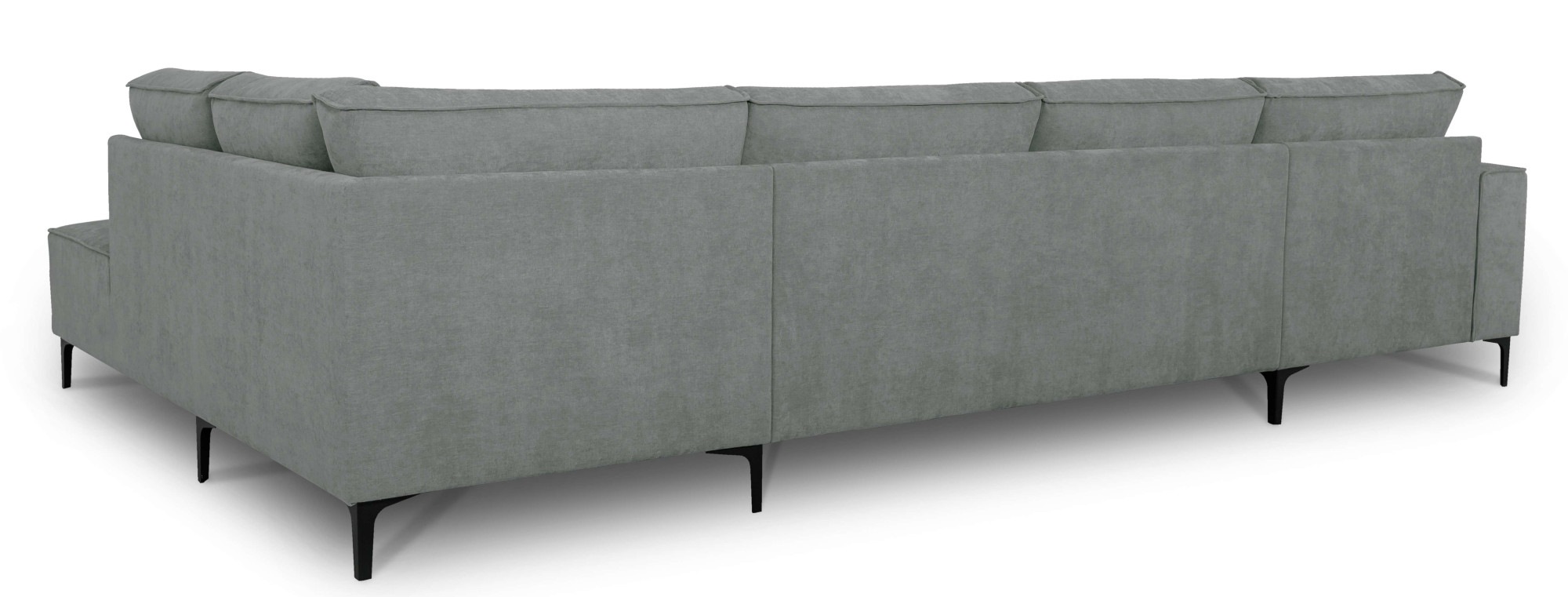 Places of Style Wohnlandschaft »XXL Sofa Oland, Struktur, Flachgewebe, Luxus-Microfaser, Boucle«, U-Form, 345 cm, Wellenunterfederung, Skandi-Design, Metallfüße