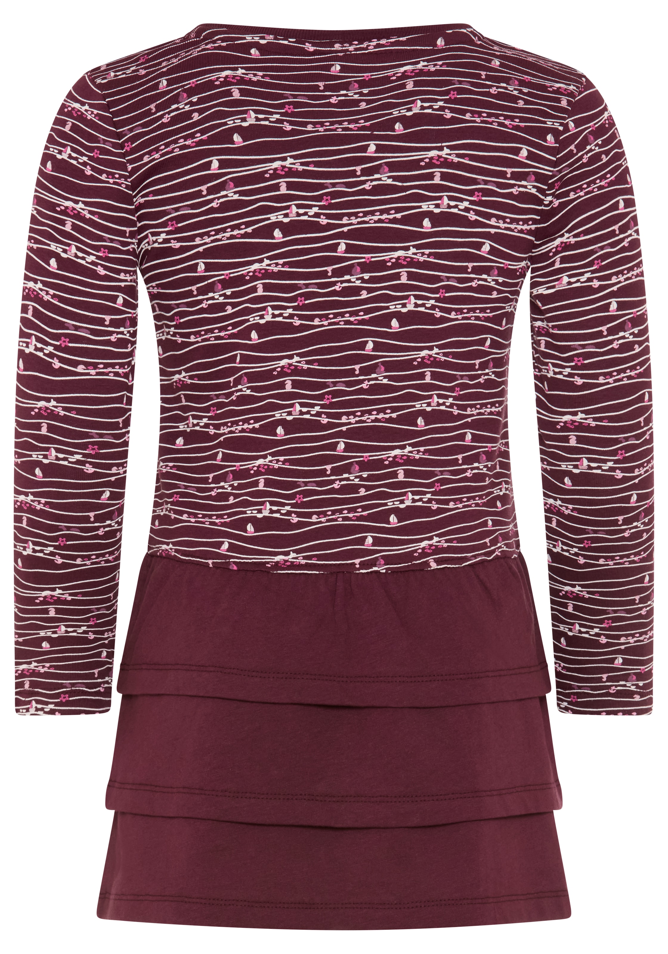 KangaROOS Jerseykleid »Kleid mit Allover-Muster« für Mädchen, für Frühling und Herbst, kniefrei, mit Volants