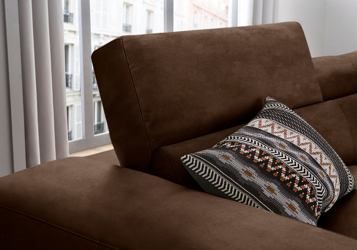 W.SCHILLIG Ecksofa »piedroo, Designsofa mit tollem Sitzkomfort, L-Form«, Kopfteilverstellung, wahlweise mit Sitztiefenverstellung, Breite 303cm