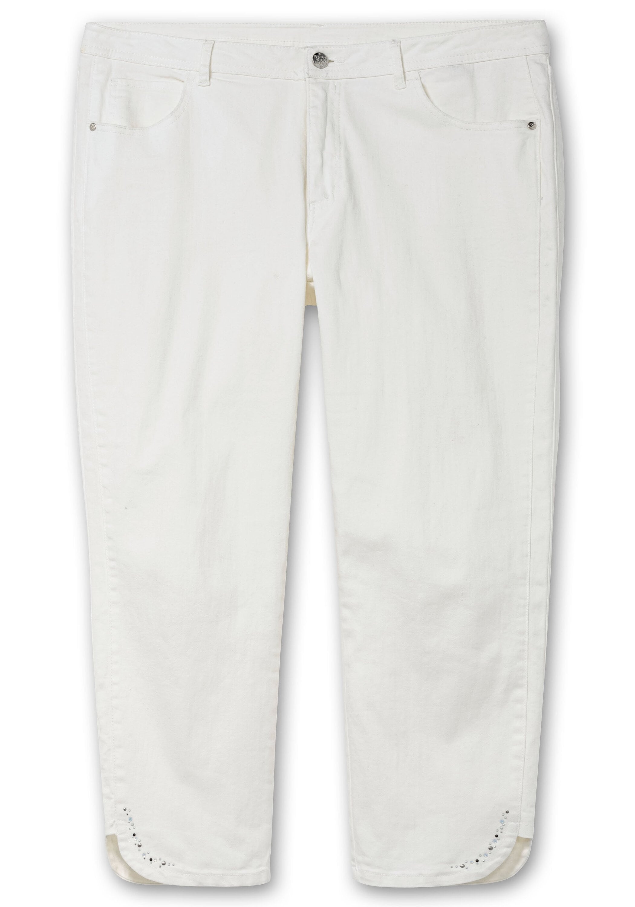 Sheego Stretch-Jeans »Schmale 7/8-Jeans mit Glitzersteinen am Saum«