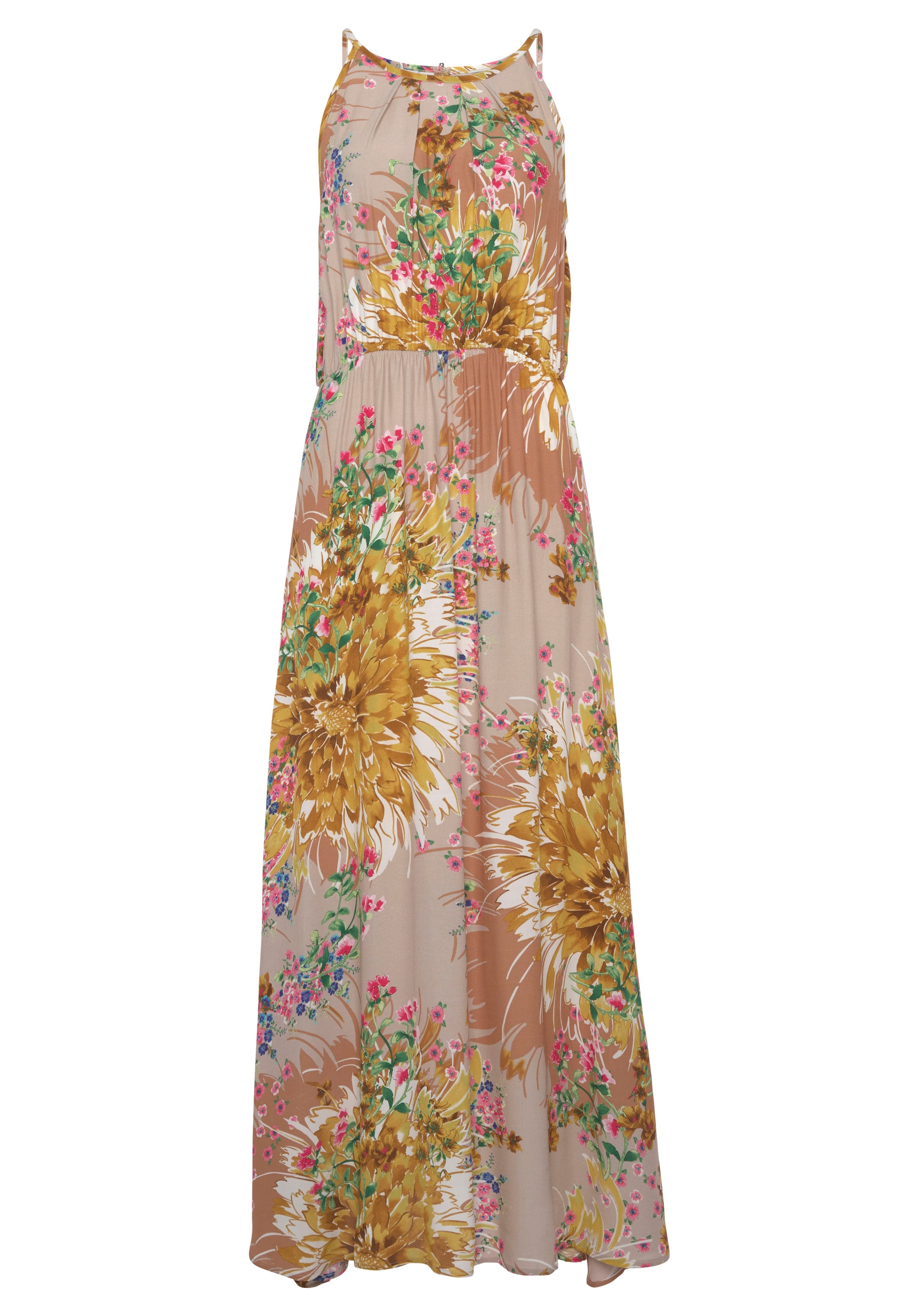 LASCANA Maxikleid, aus gewebter Viskose im Alloverdruck, Sommerkleid, Strandkleid