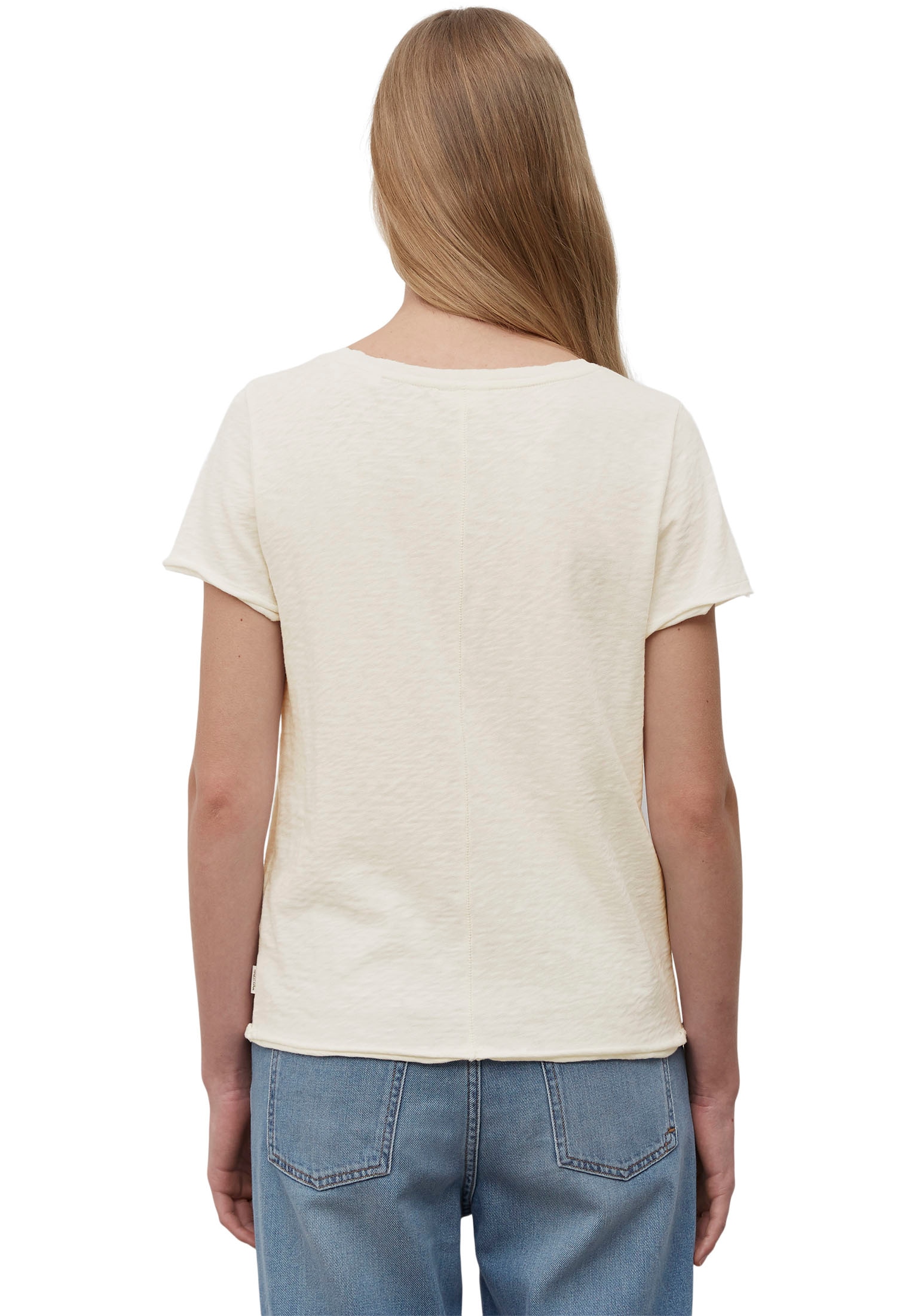 Marc O'Polo DENIM T-Shirt, mit abgerundetem V-Neck