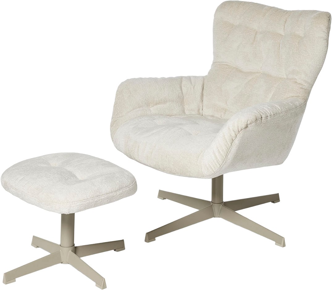 Jahnke Sessel »LOUNGE COSY TWIST PLUS« Loungesessel inkl. Hocker, bequeme Polsterung & Armlehnen, drehbar