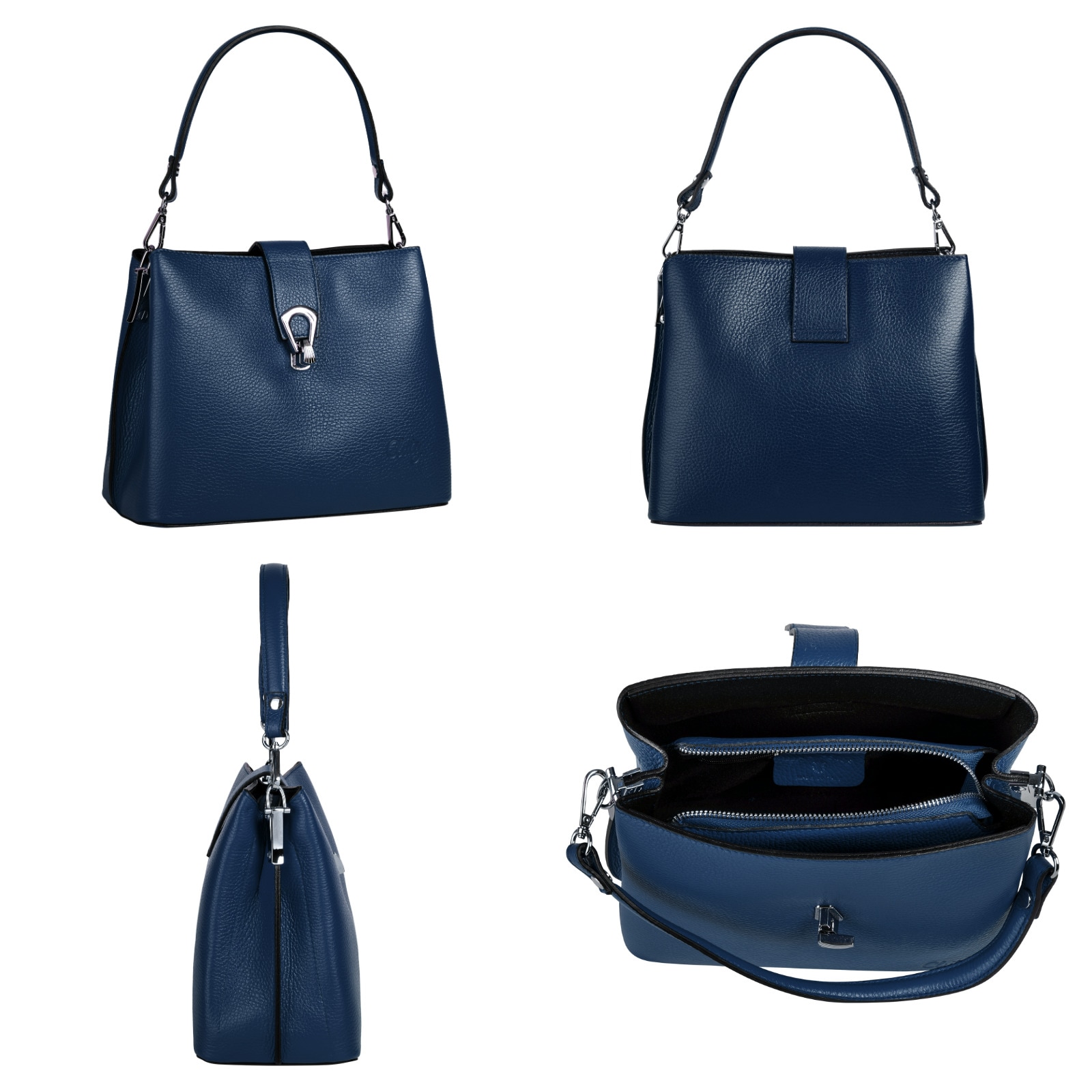Cluty Umhängetasche, echt Leder, Made in Italy