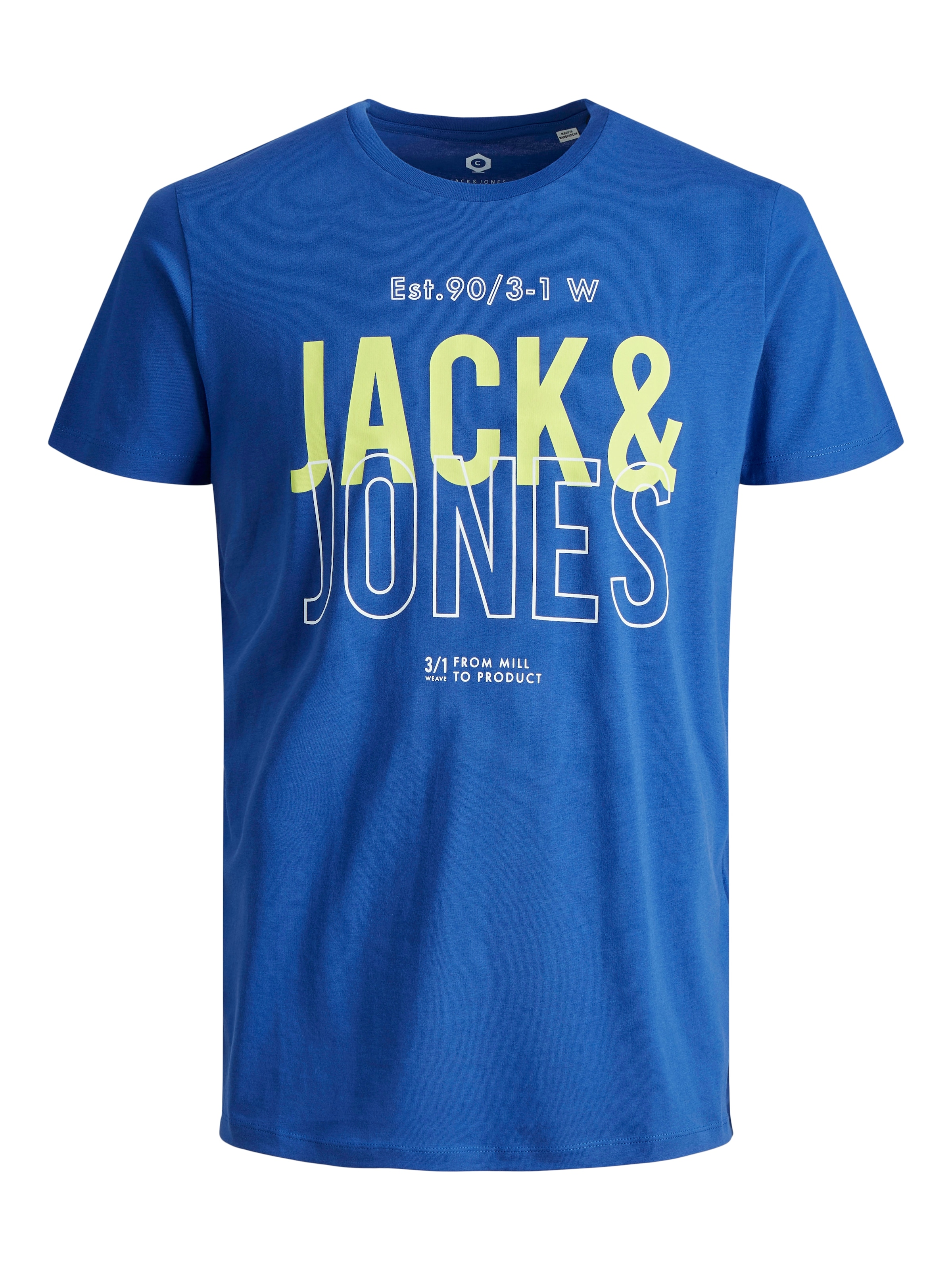 Jack & Jones T-Shirt »JCOKOMPO Kurzarm-Design mit Print und optimaler Passform«, Print, modisch, regular fit, Baumwolle, Rundhals

