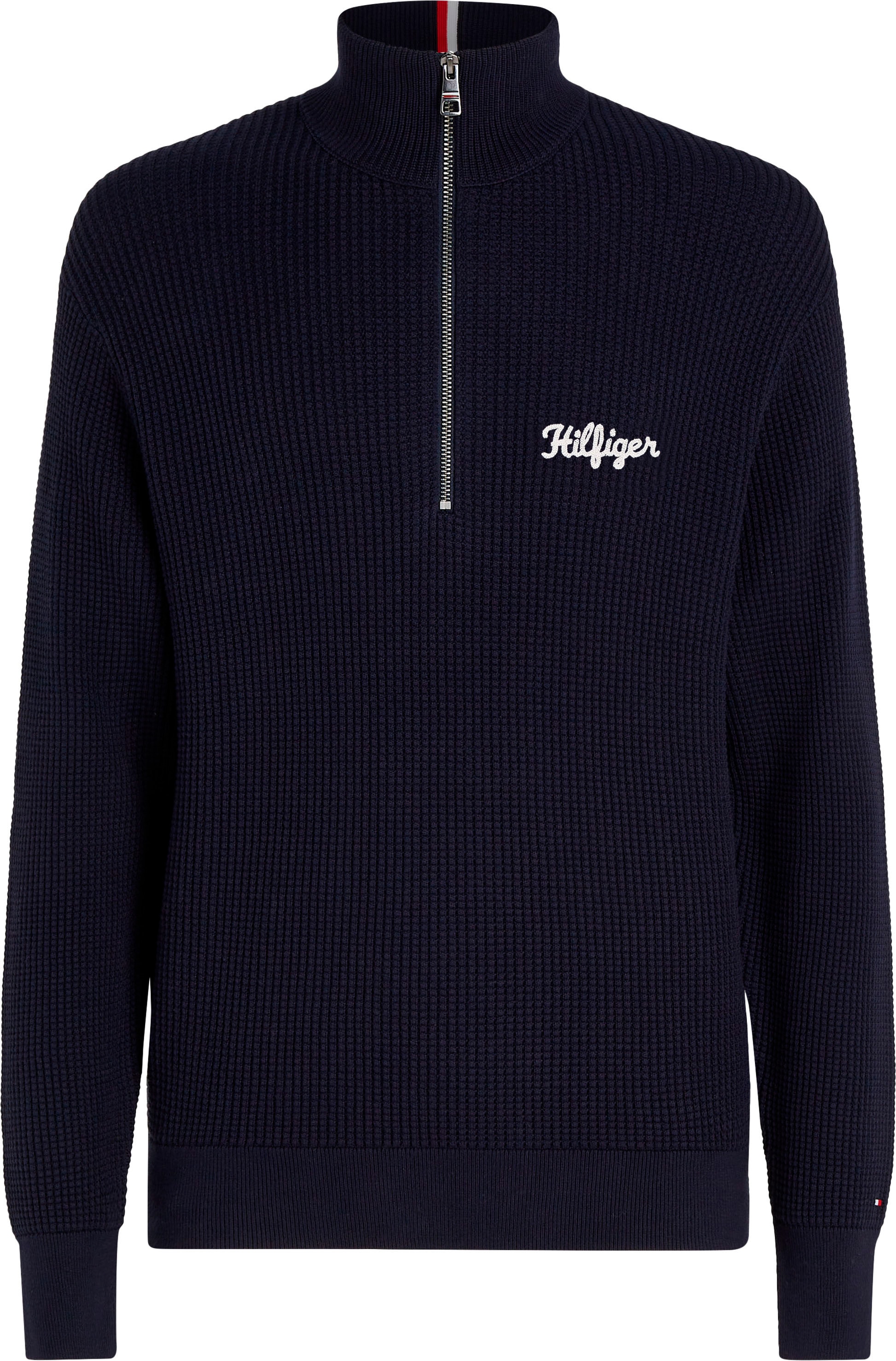 Tommy Hilfiger Rundhalspullover »HILFIGER GRAPHIC WAFFLE ZIP MOCK«