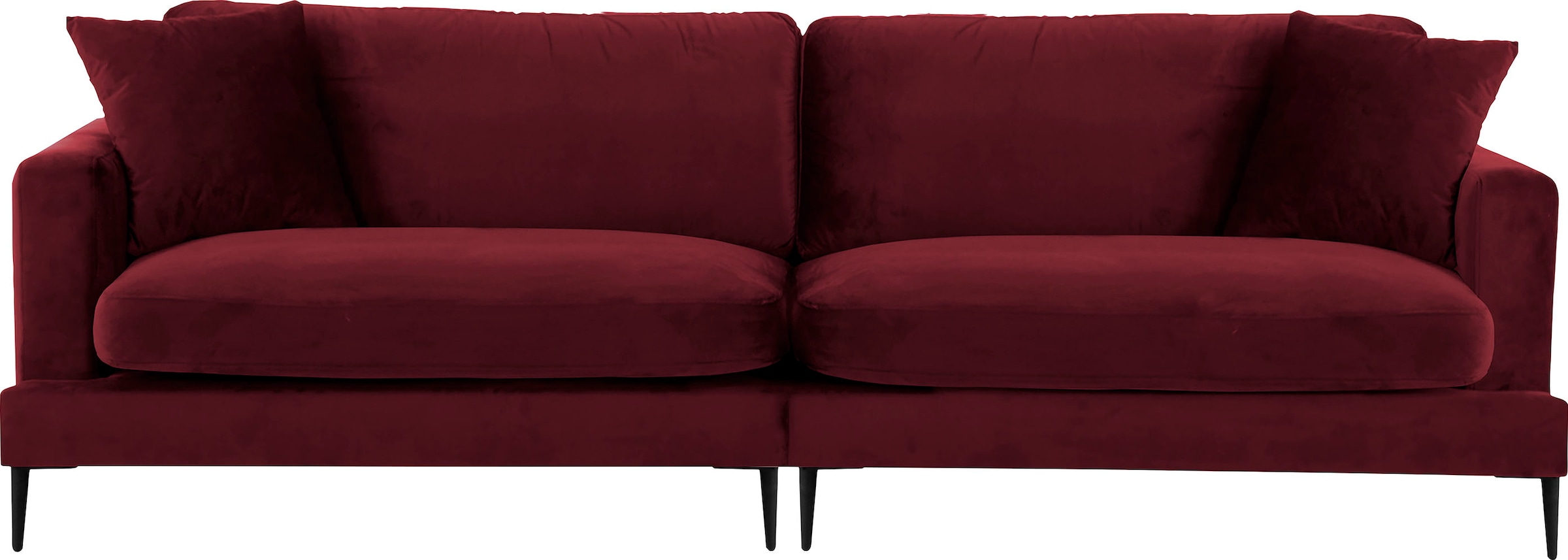 Leonique Big-Sofa »Cozy elegantes Designsofa, Maße B/T/H: 252/97/80 cm«, mit losen Kissen und Metallbeinen