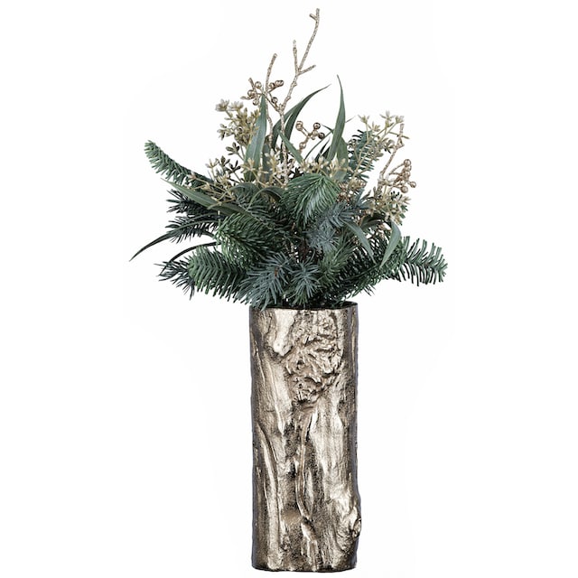 Creativ deco Dekovase »Weihnachtsdeko«, (Set, 2 St., 1 Vase, 1 Bouquet),  mit Tannen-Mix-Bouquet auf Raten kaufen