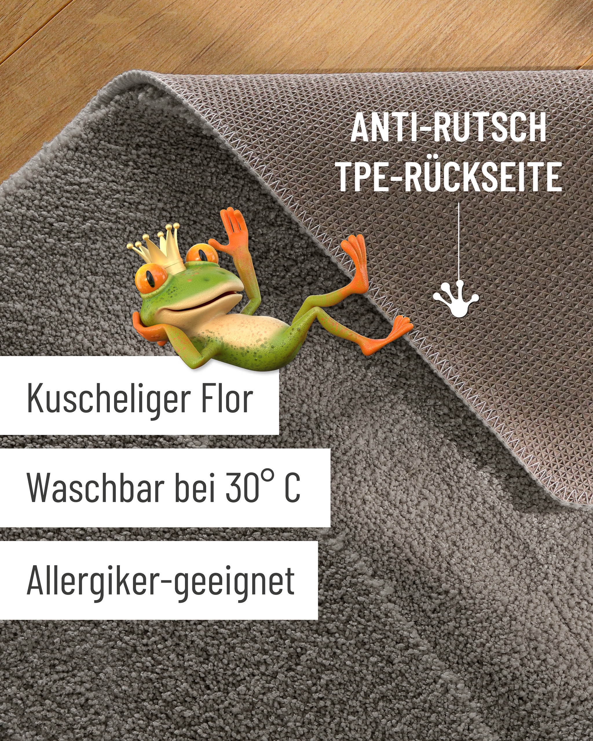 Wecon home Badematte »Marc« Höhe 25 mm rutschhemmend beschichtet schnell trocknend Badteppich, Hoch-Tief-Linien, weich, rutschhemmend, waschbar, getuftet