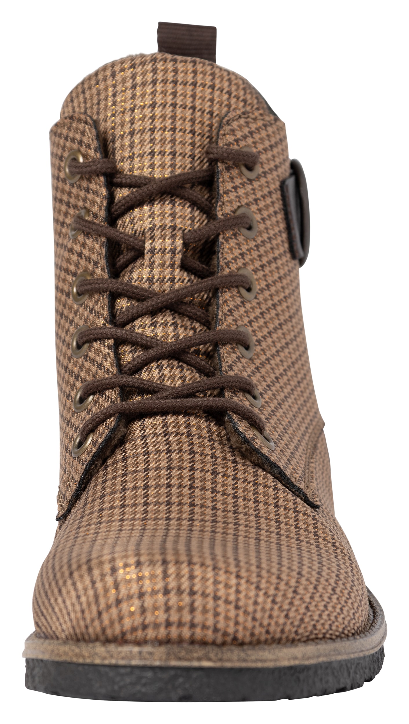 Rieker Schnürboots  Schnürstiefelette in Karo-Optik, mit Zierschnalle und Glitzerdetails