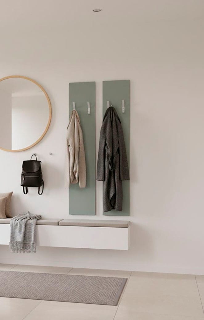 borchardt Möbel Garderobenpaneel »Vaasa, platzsparende Wandgarderobe mit 6 Kleiderhaken« 2 Stk. tlg. 2 Stück