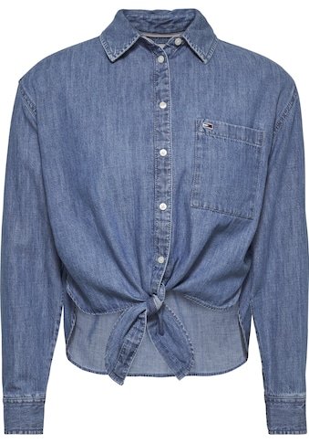 Tommy Jeans Hemdbluse »TJW FRONT TIE CHAMBRAY SHIRT«, mit Tommy Jeans Logo Flag kaufen