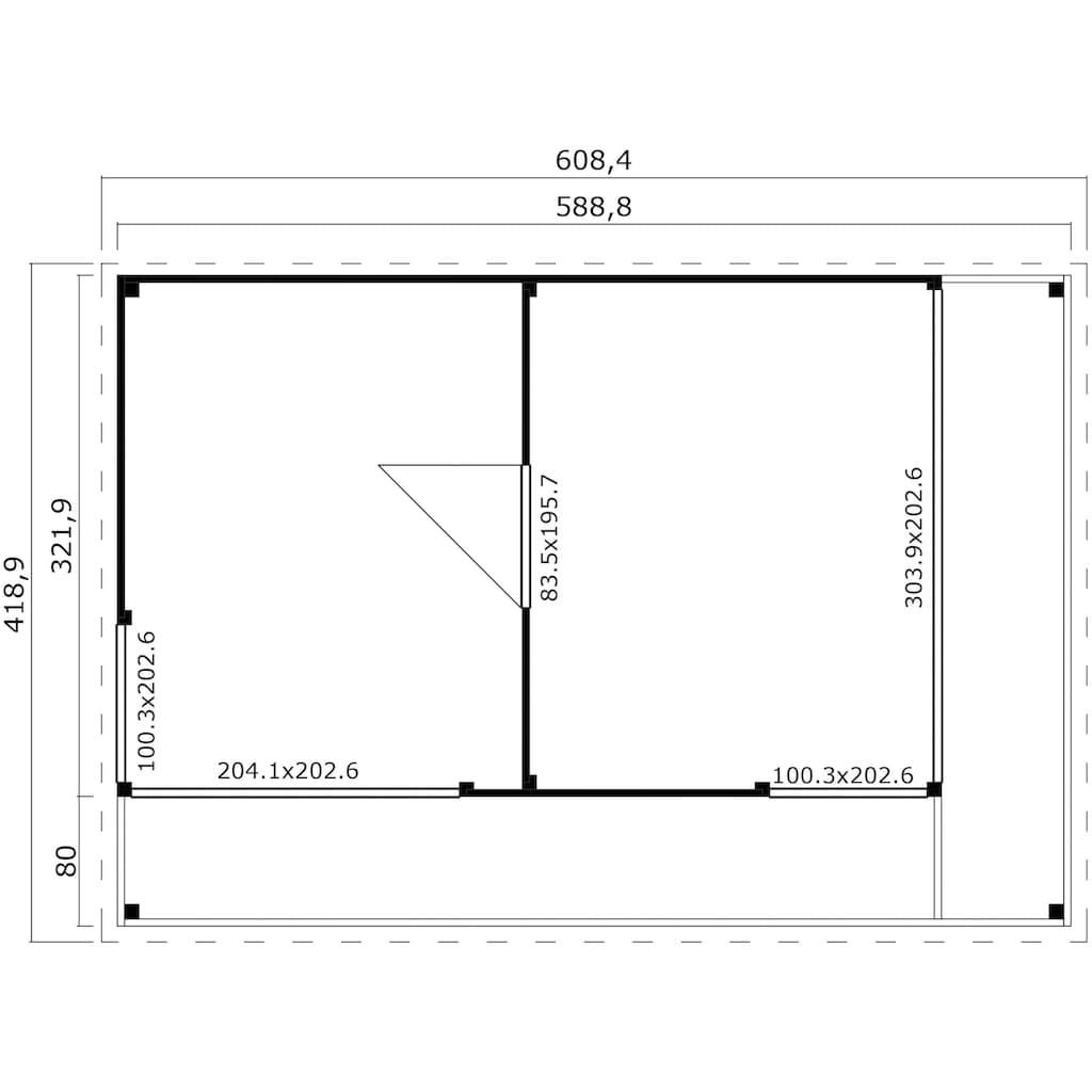 LASITA MAJA Gartenhaus »Domeo 3 Loggia natur«, (Set)