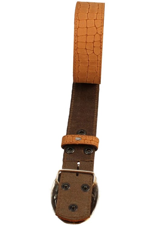 Rettungsring Gürtel Ledergürtel mit austauschbarer Schließe »Oval Gewebt Silber«