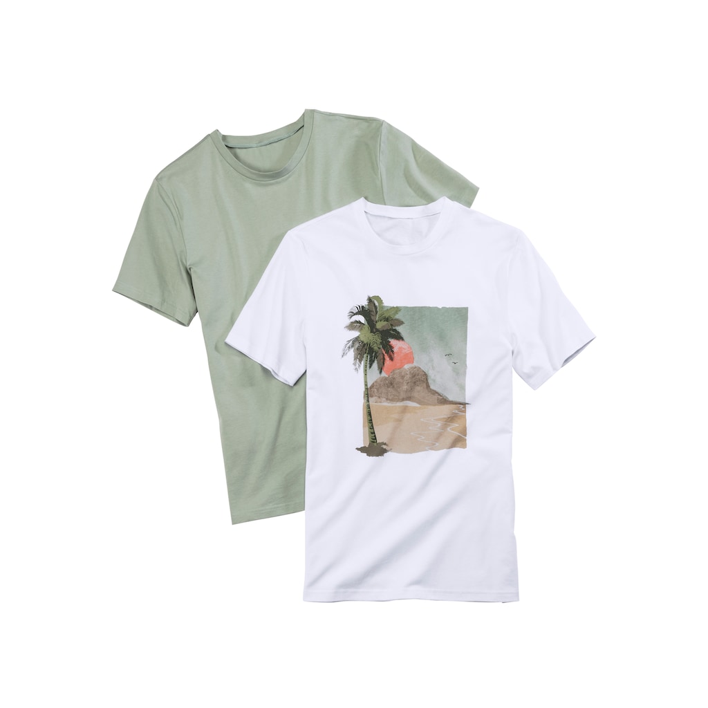 Beachtime T-Shirt, (Packung, 2 tlg.)