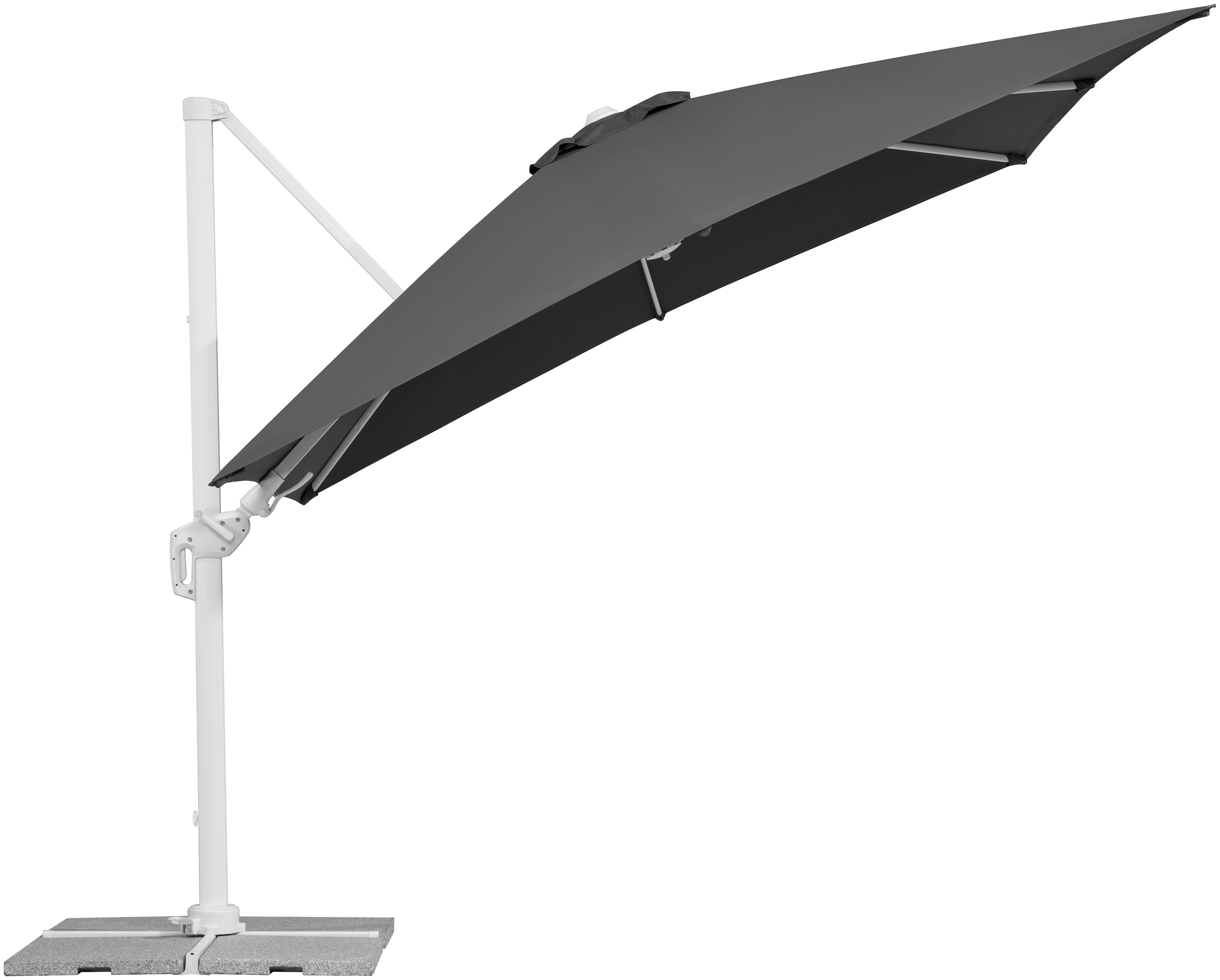 Schneider Schirme Ampelschirm »Rhodos Twist Bianco« mit Schutzhülle und Schirmständer, ohne Wegeplatten