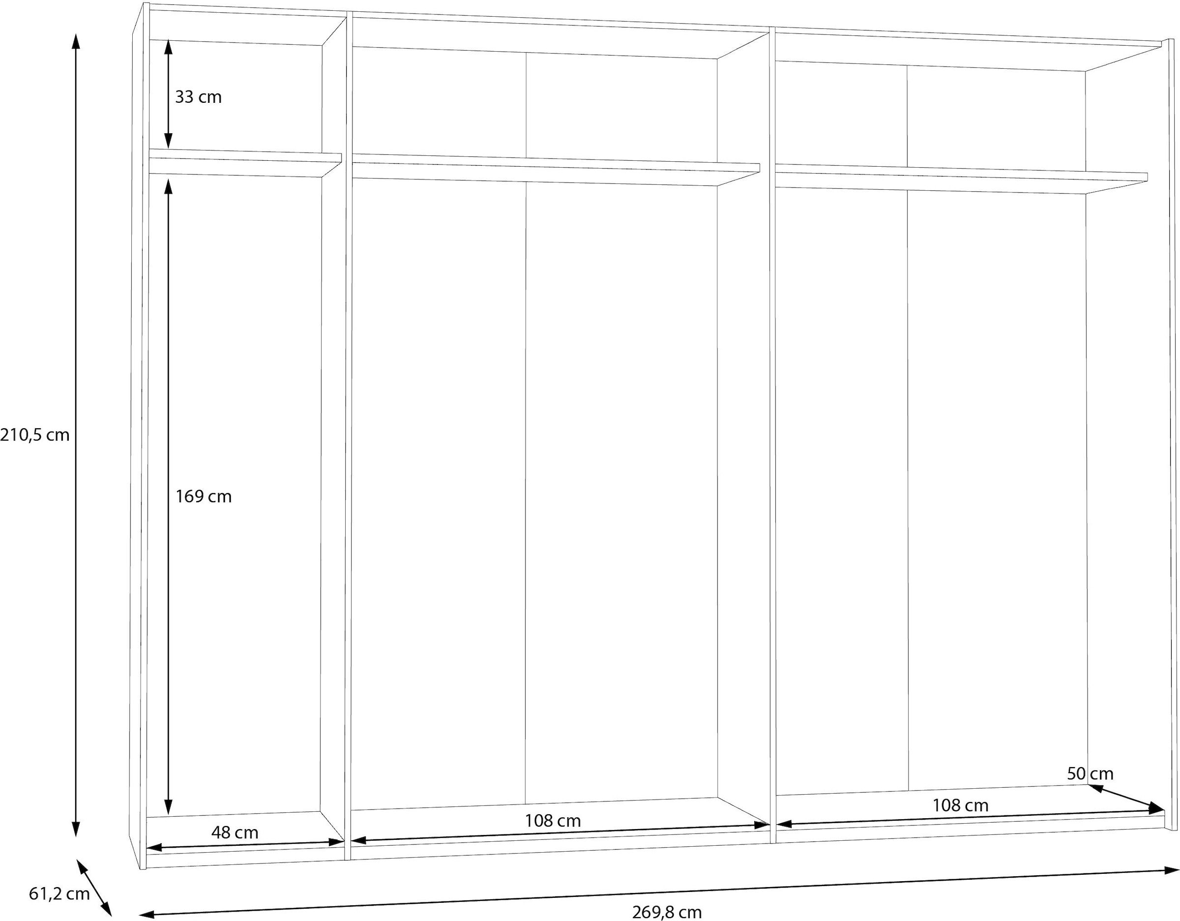 FORTE Schwebetürenschrank, Schwebetürenschrank, Stauraum Vielzahl an Zubehör