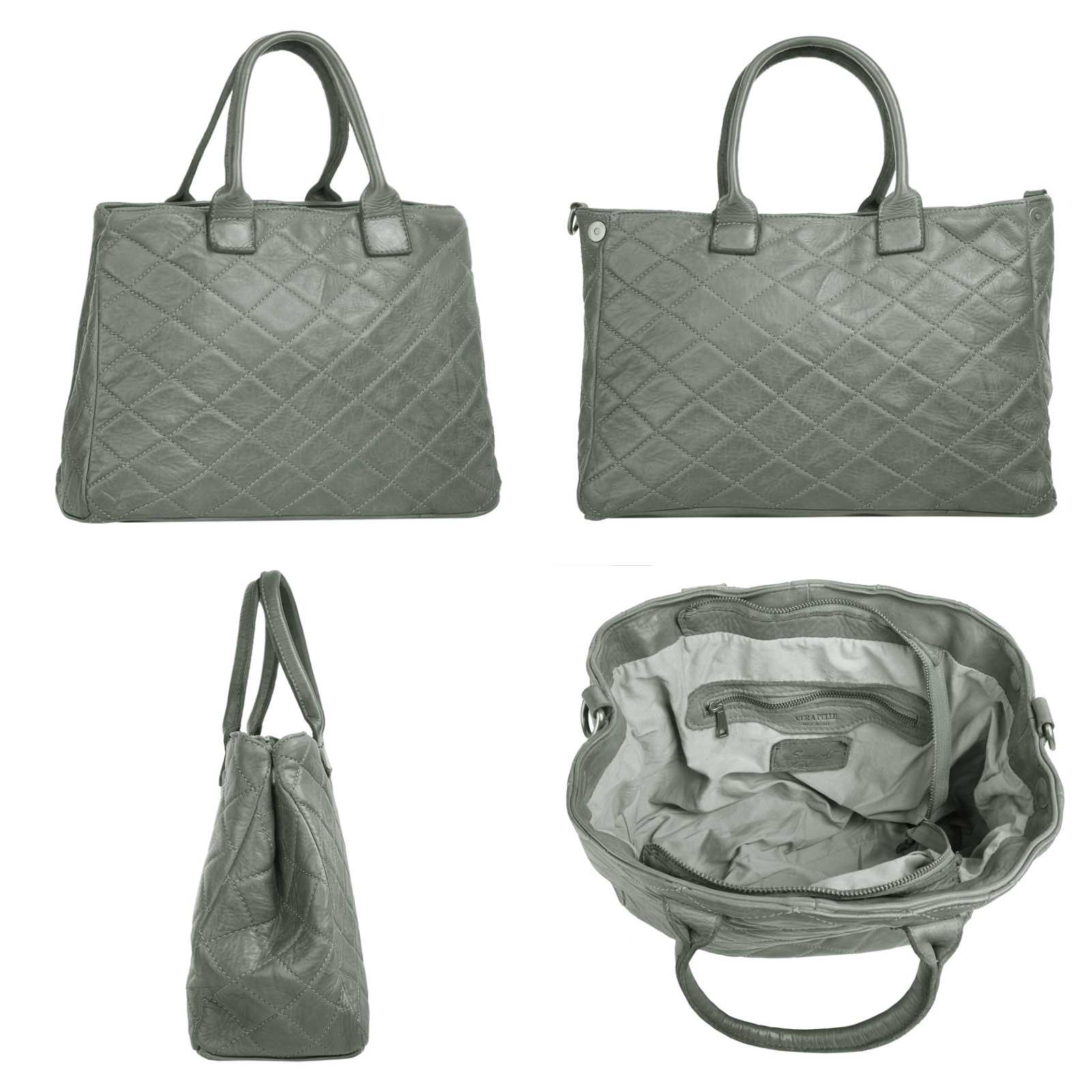 Samantha Look Henkeltasche echt Leder, Made in Italy