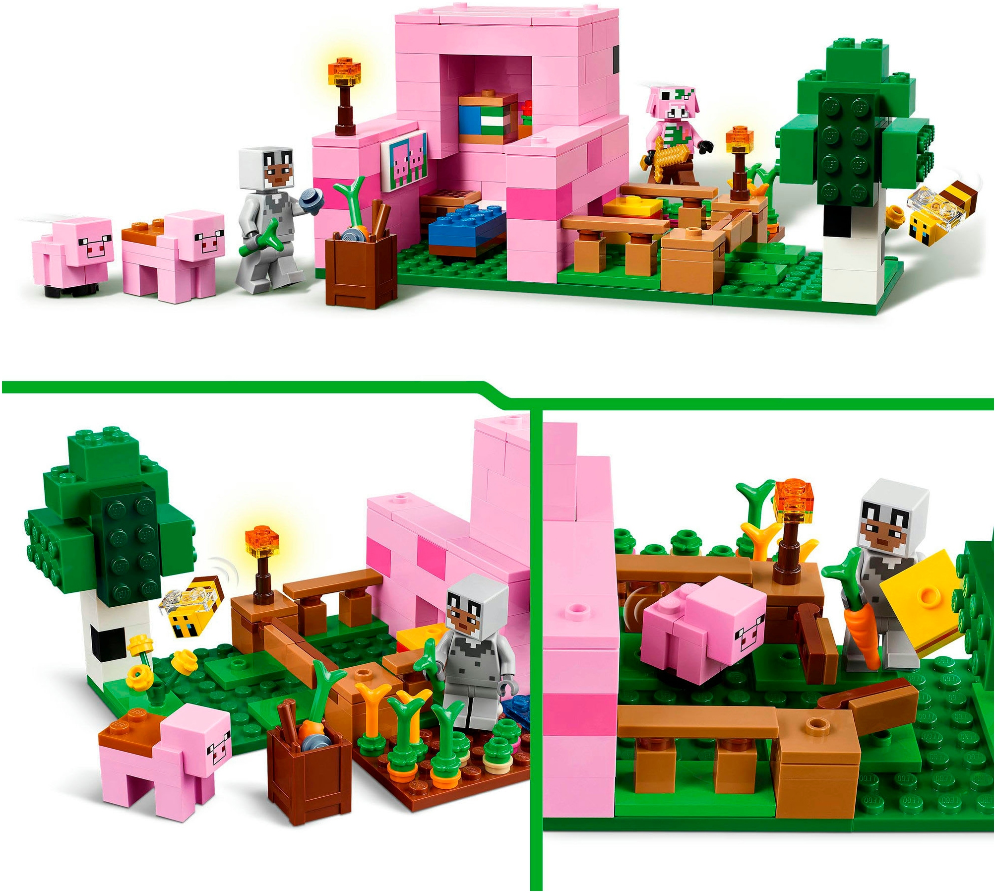 LEGO® Konstruktionsspielsteine »Das Babyschwein-Haus (21268), LEGO Minecraft«, (238 St.), Made in Europe