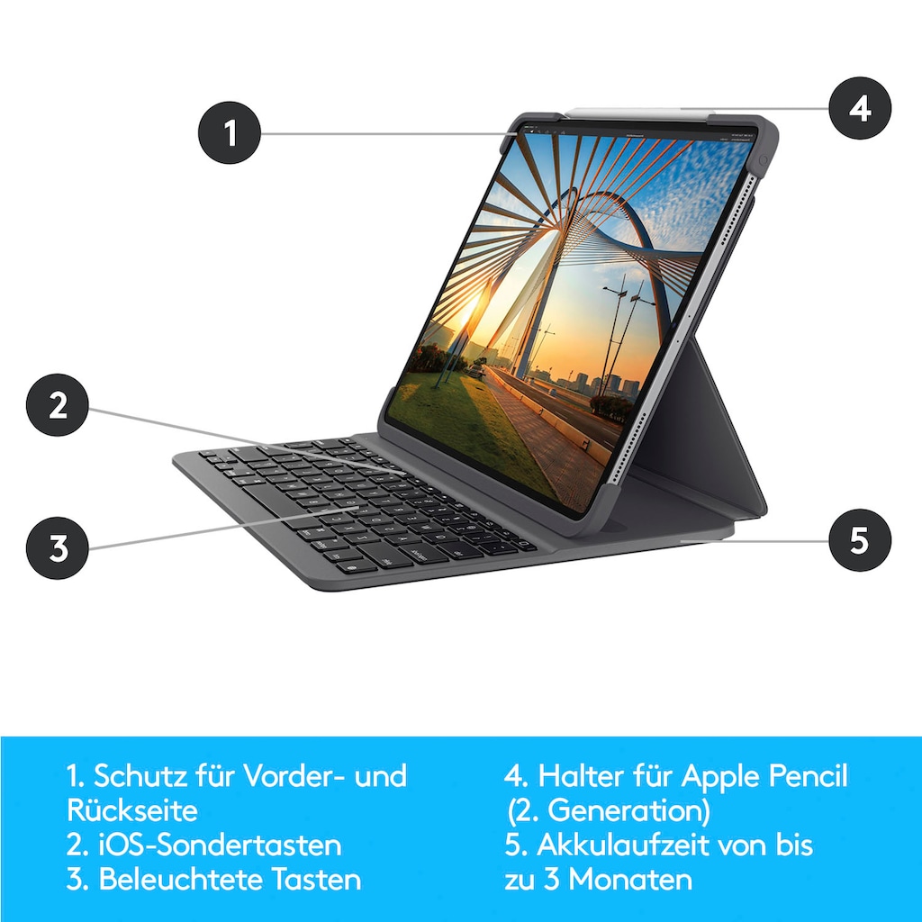 Logitech iPad-Tastatur »Slim Folio Pro für iPad Pro 11 Zoll Zoll (1. und 2. Generation)«