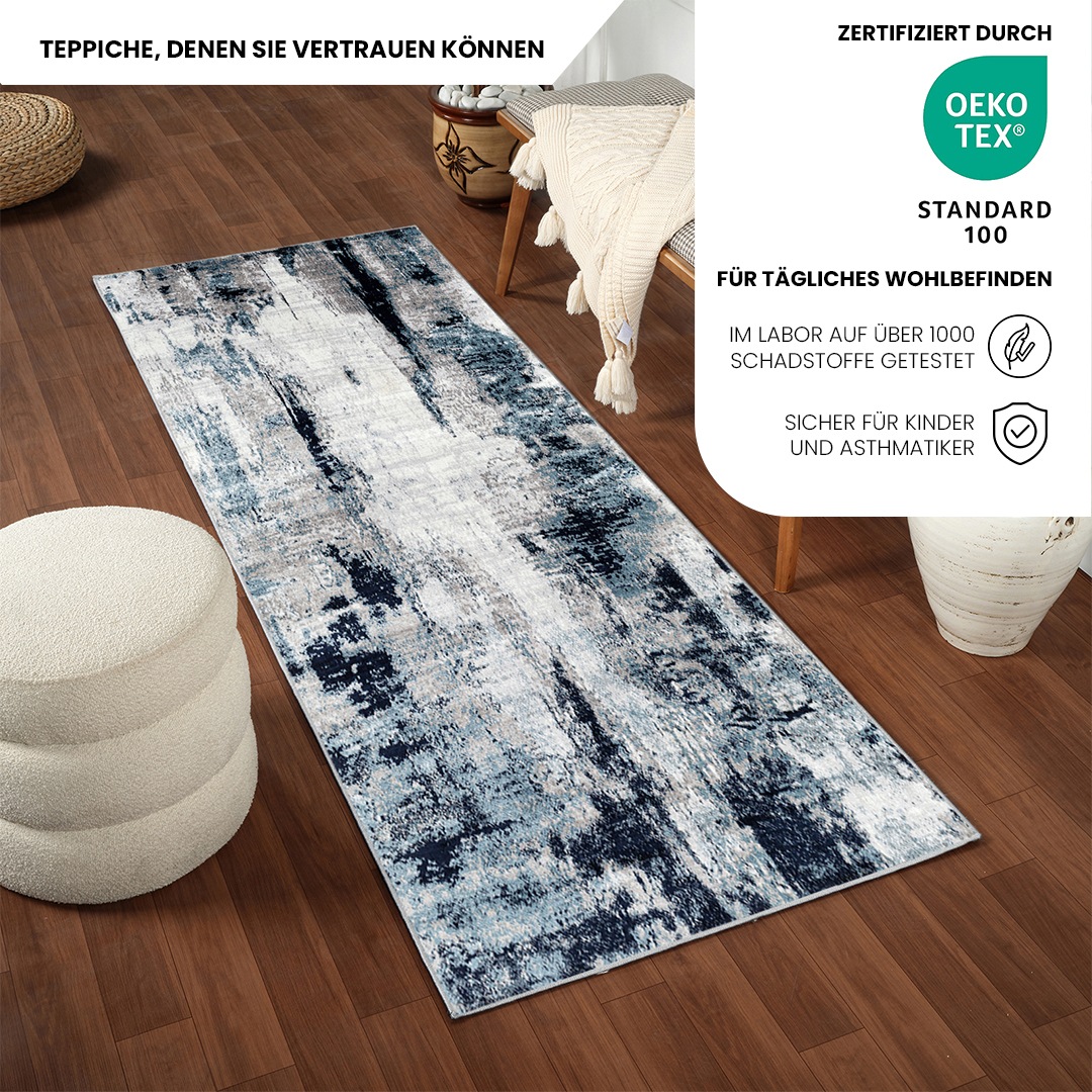 Livabliss Teppich »HELSINKI«, rechteckig, 11 mm Höhe, Designerteppich in Marmor Optik, Kurzflor Wohnzimmerteppich/Läufer