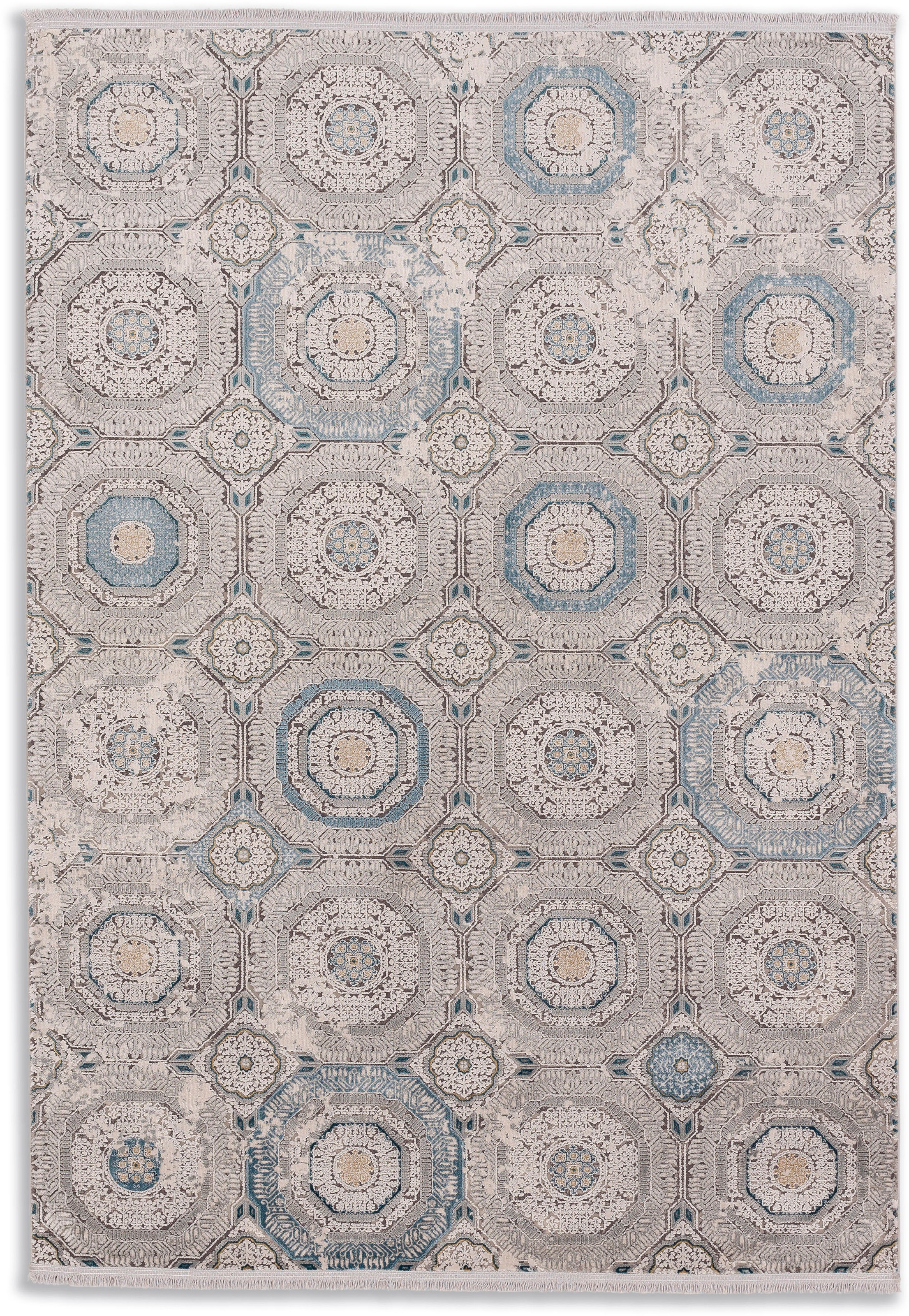 ASTRA Teppich »Gravina 232« rechteckig 8 mm Höhe seidiger Schimmer durch Viskose, Hoch Tief Struktur, Wohnzimmer