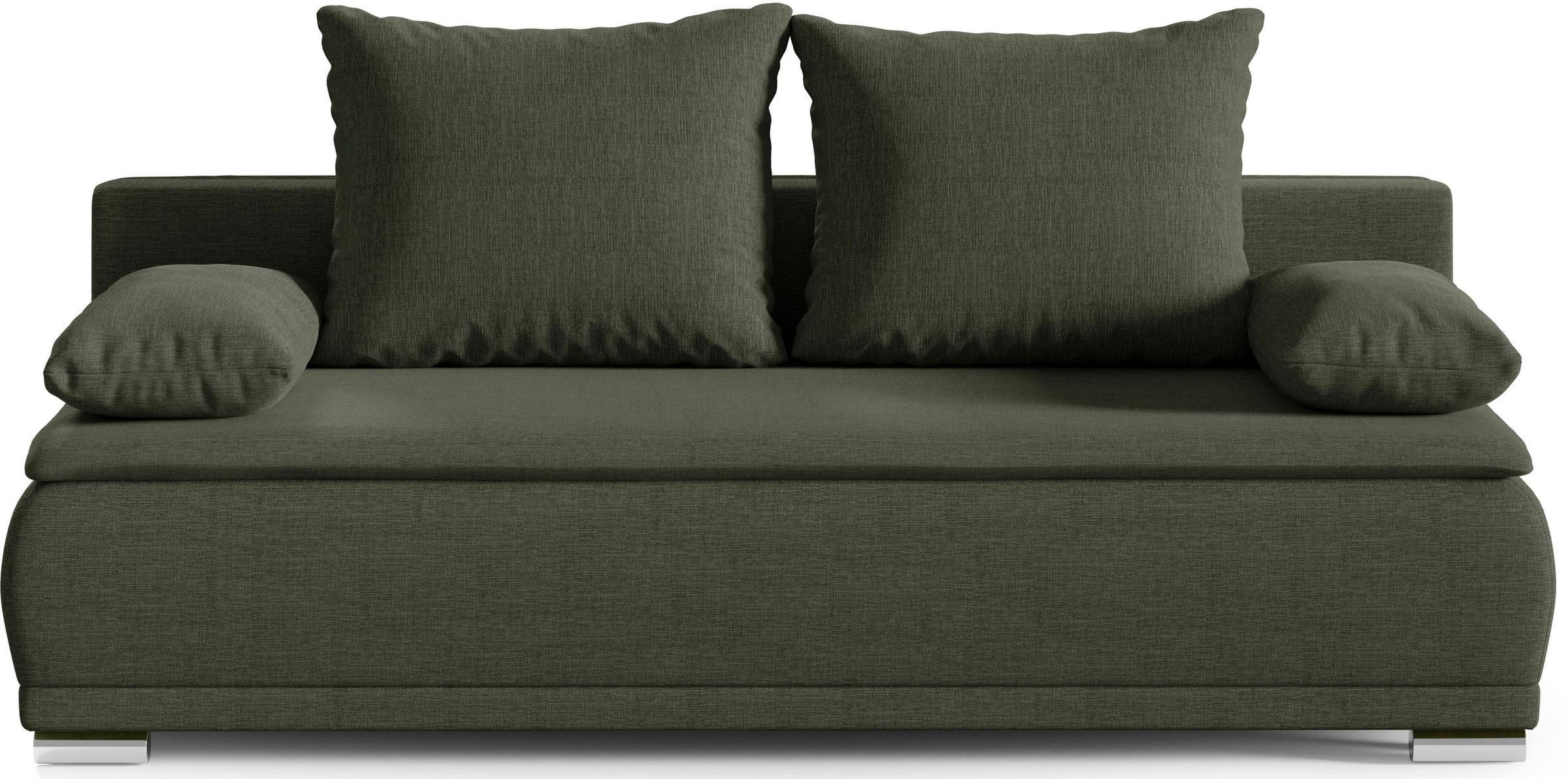 WERK2 Schlafsofa »Biggi, komfortabel & elegant, Schlaffunktion, Bettkasten, Breite 260cm«, inkl. losen Kissen, Struktur fein, weich BREEZE, Grün