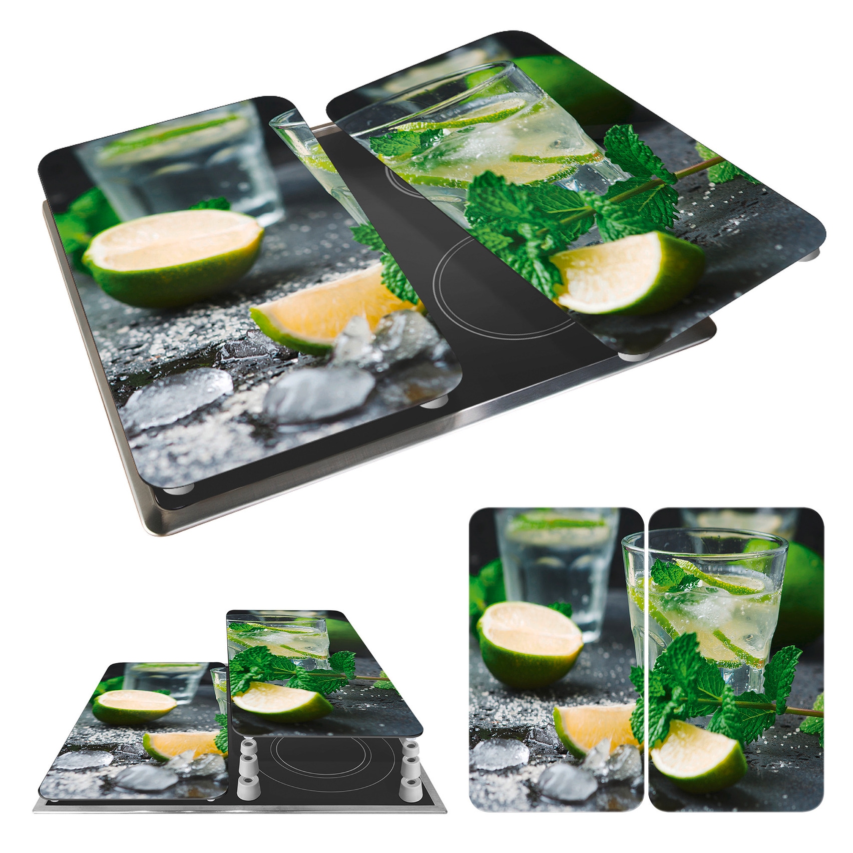 WENKO Herd-Abdeckplatte »Universal Modell Mojito« Herdabdeckung für alle Herdarten, kratzfest, mit rutschfesten Füßen