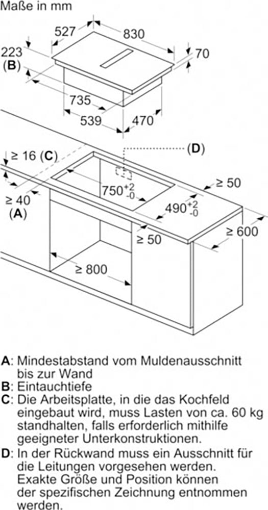 NEFF Kochfeld mit Dunstabzug »V68TTX4L0«, mit intuitiver Twist Pad® Bedienung