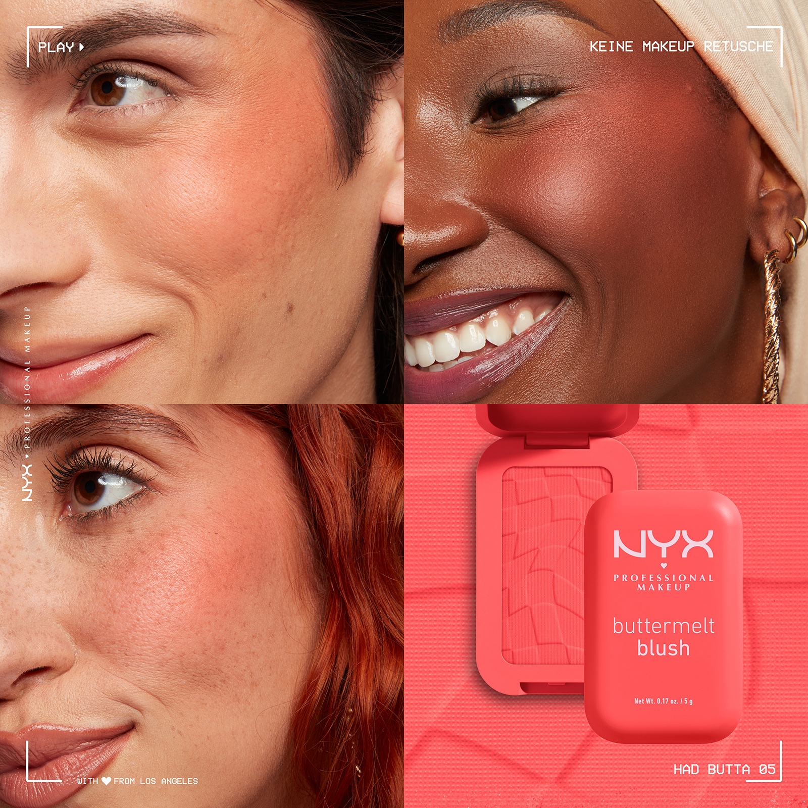 NYX Rouge »Makeup Buttermelt Blush« Cremige, leichte Textur, variable Deckkraft, pflegende Formel.