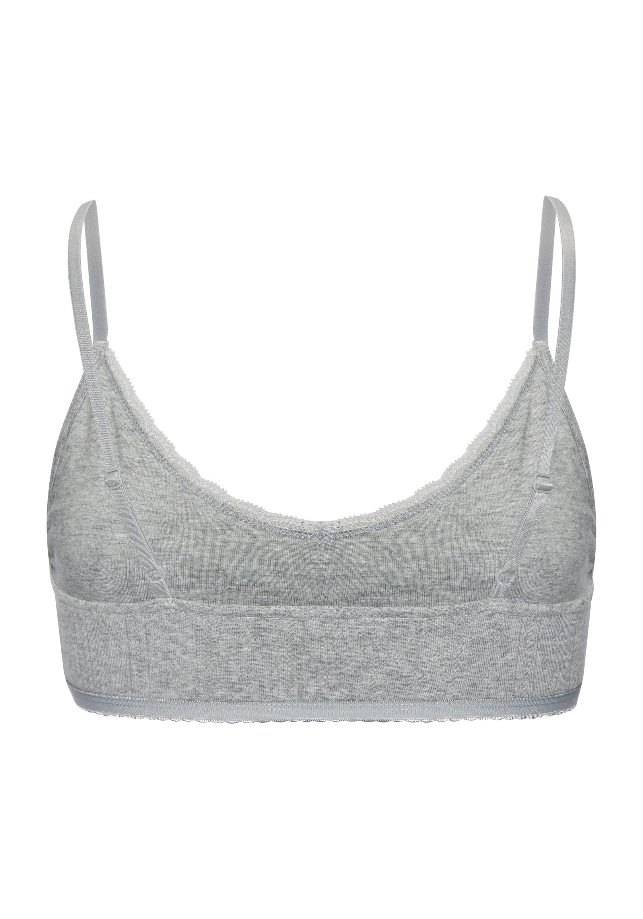 Vivance Bralette aus feiner Pointelle-Ware mit Spitze, reine Baumwolle